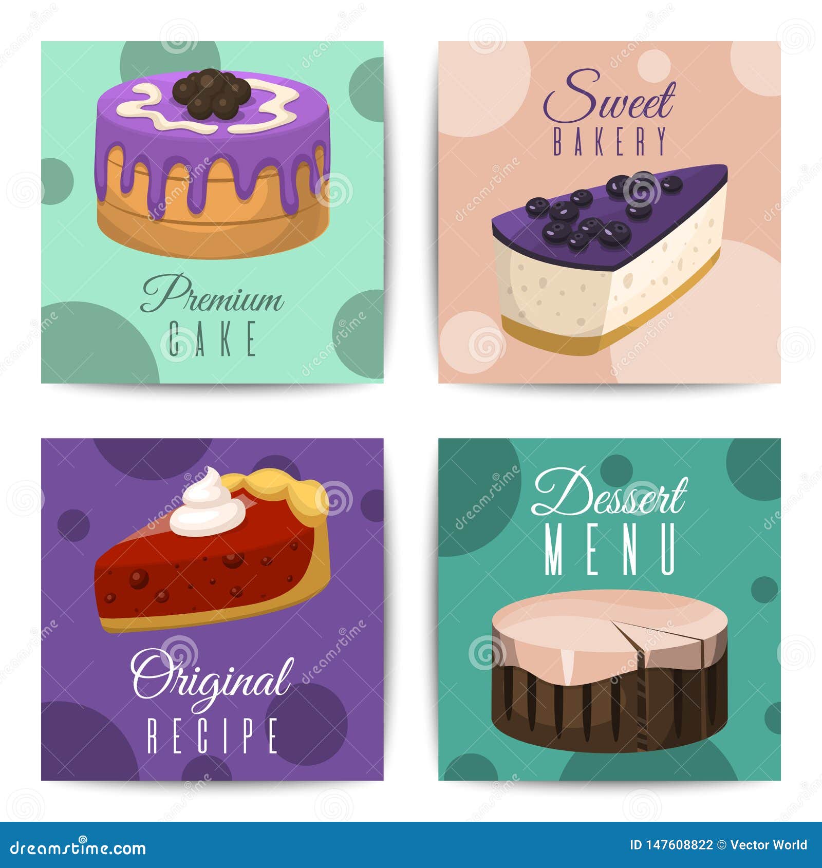 Baking Shop Menu Cards Vector Illustration. Chocolate and Fruity Desserts  for Sweet Cake Shop with Cupcakes, Bakery Stock Vector - Illustration of  chocolate, decoration: 147608822