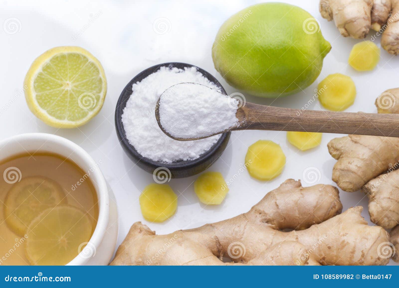 Baking soda and ginger stock photo. Image of ginger 108589982