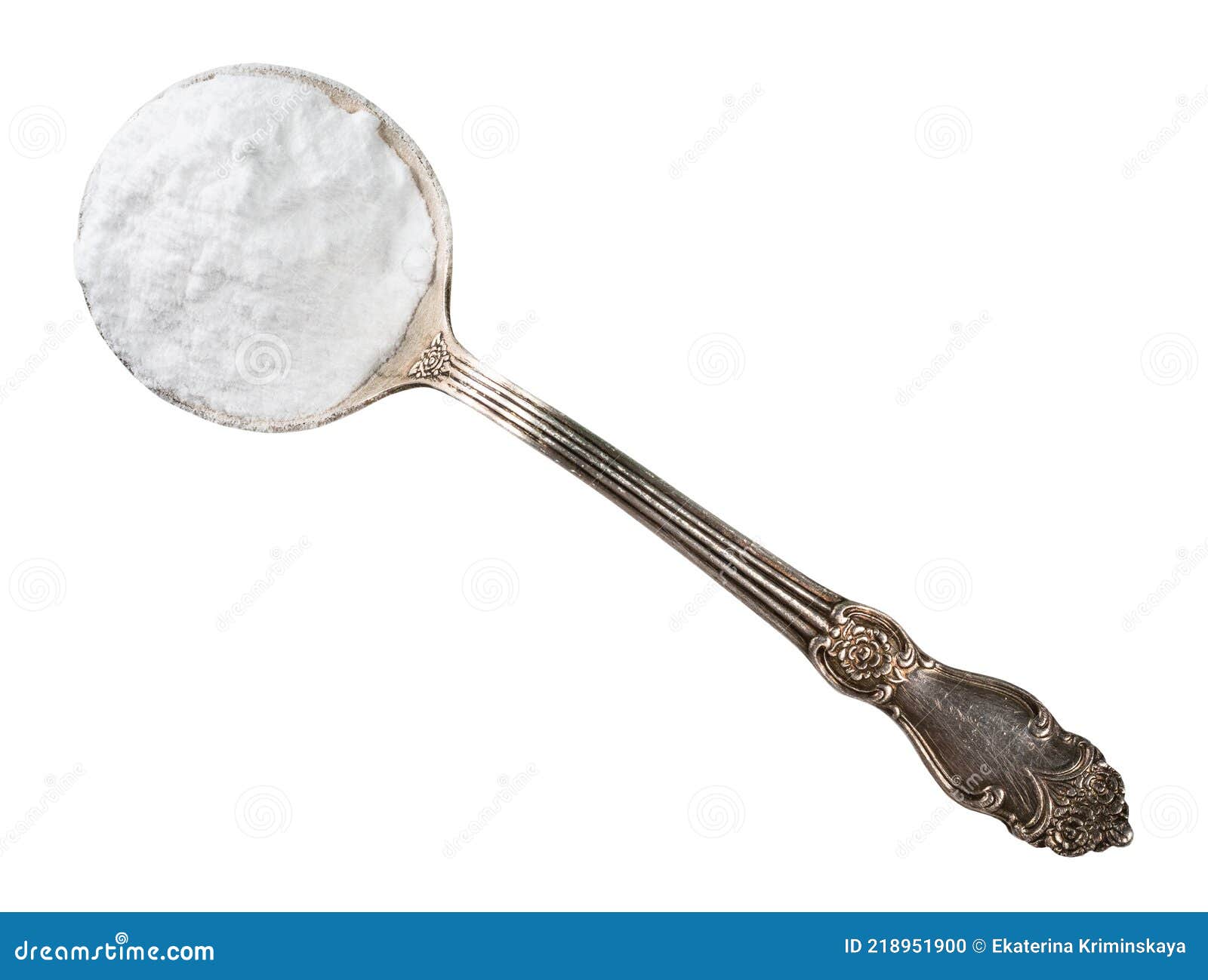 Baking Soda in Silver Tablespoon Cutout Stock Photo Image of