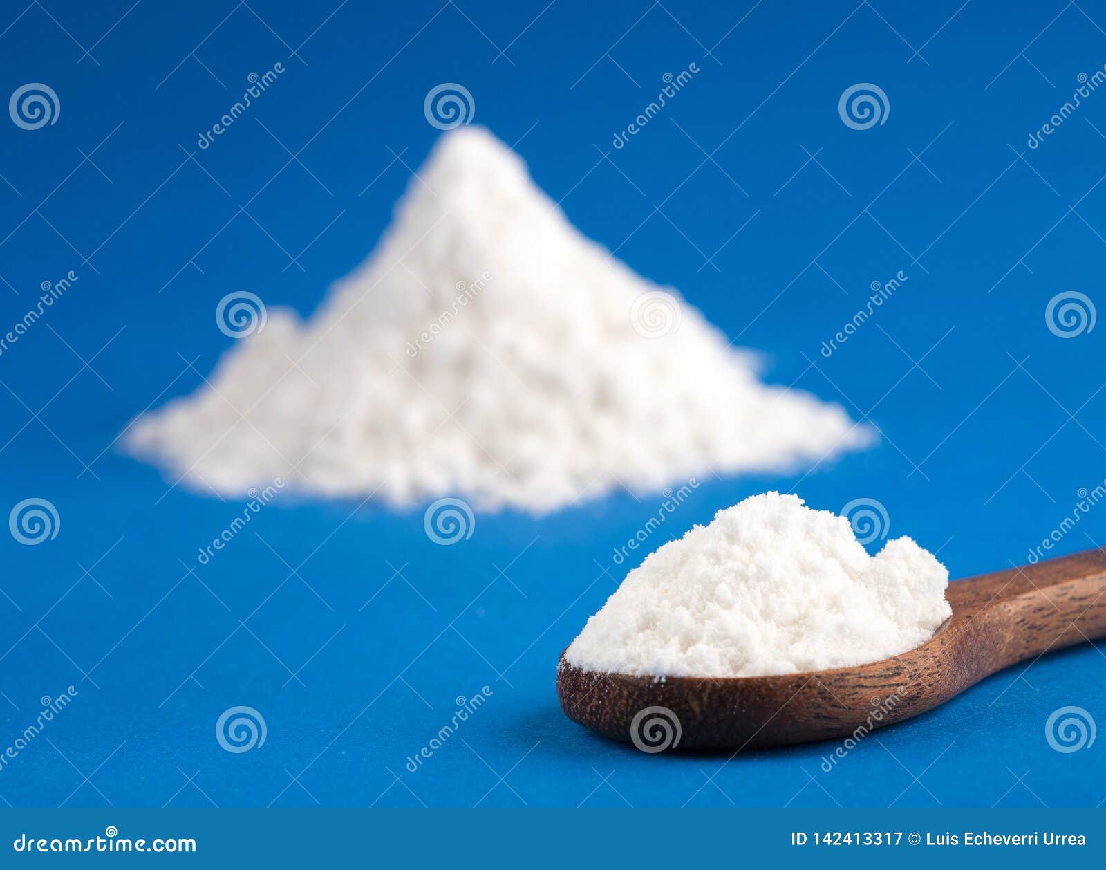 Baking Soda Sodium Bicarbonate Top View Stock Image Image of wooden