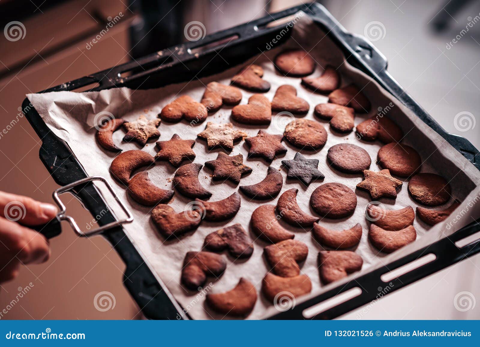 Baking Tray with Burnt Gingerbread Cookies Stock Photo Image of