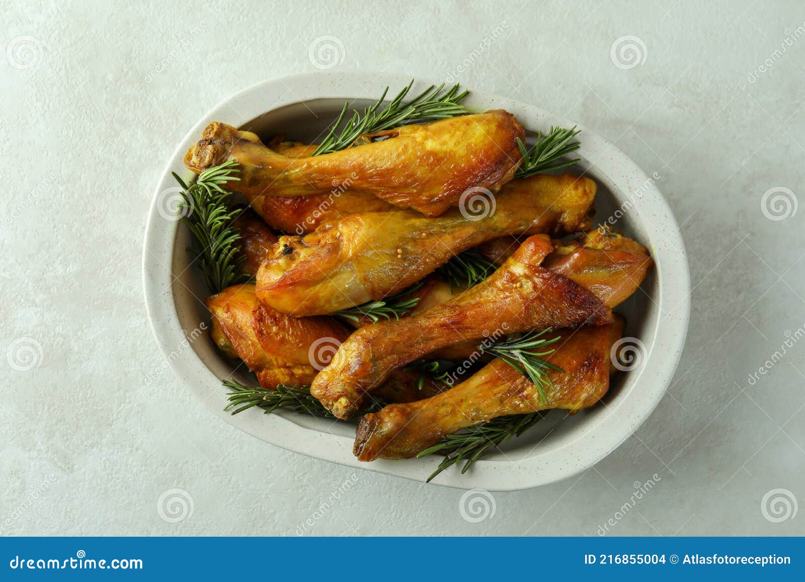 Baking Tray with Roast Chicken Drumsticks on White Textured Background Stock Photo Image of