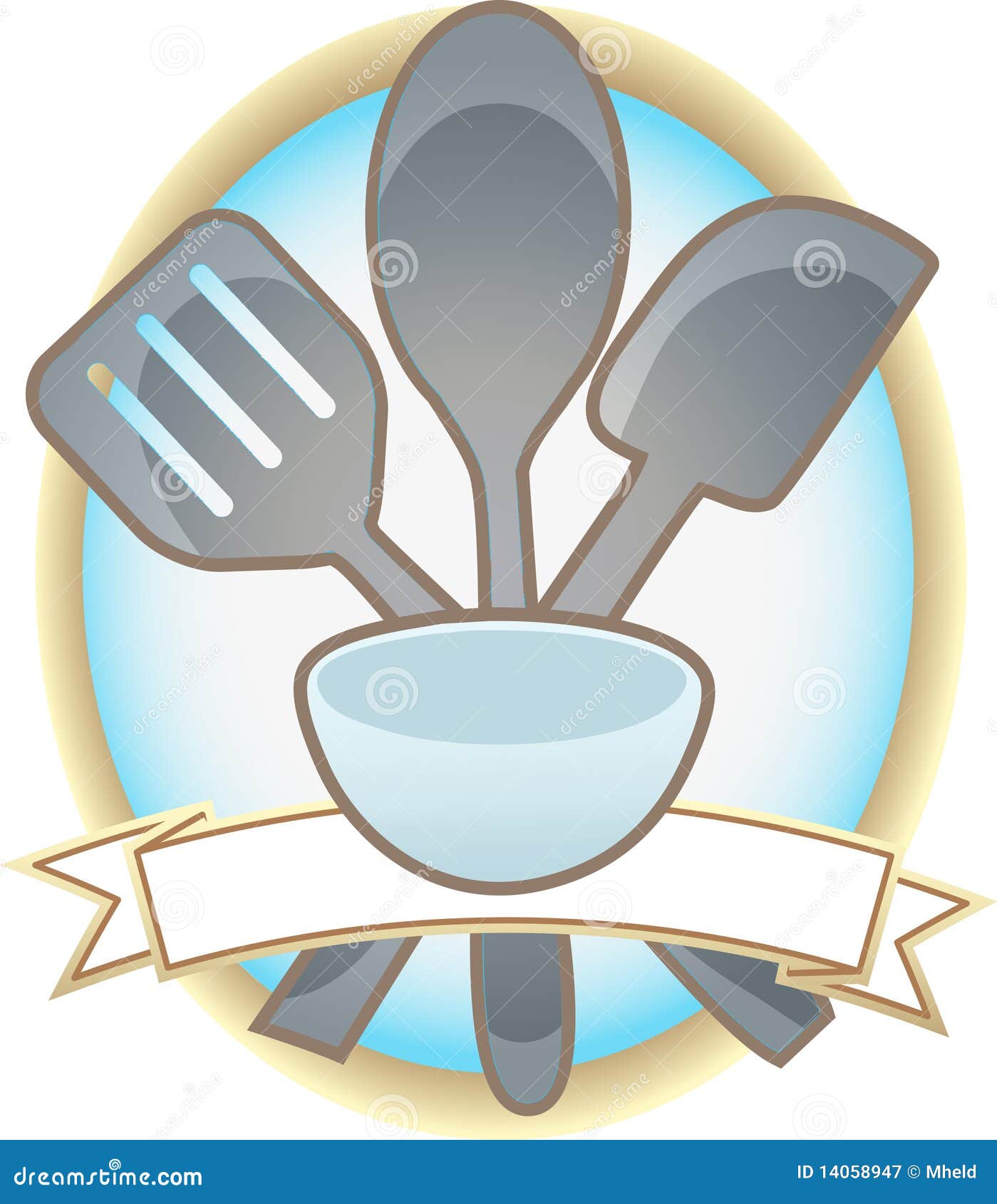 Baking Utensils Oval Blank Banner Stock Vector Illustration of macro