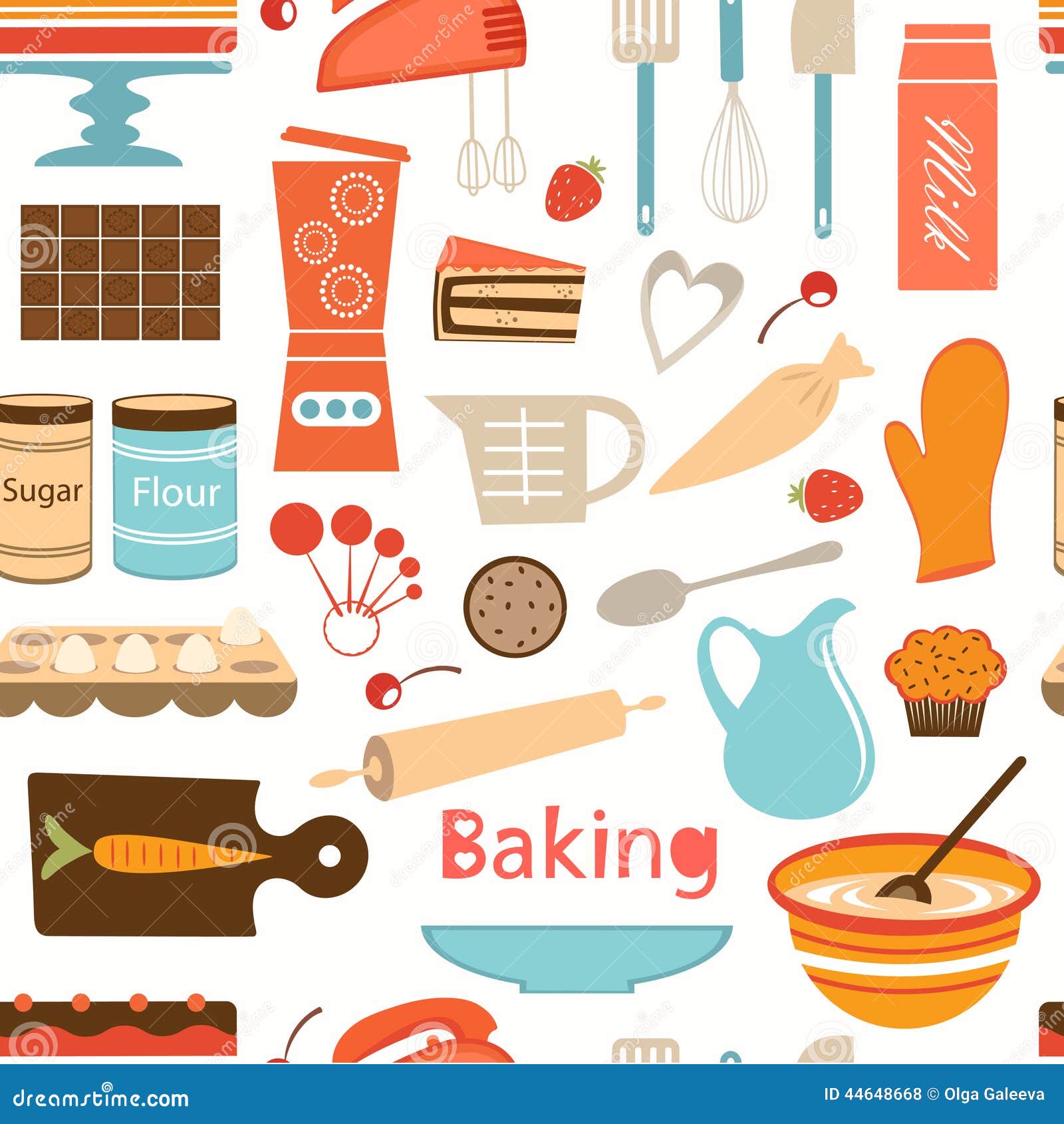  Baking  Wallpaper  Stock Vector Image 44648668