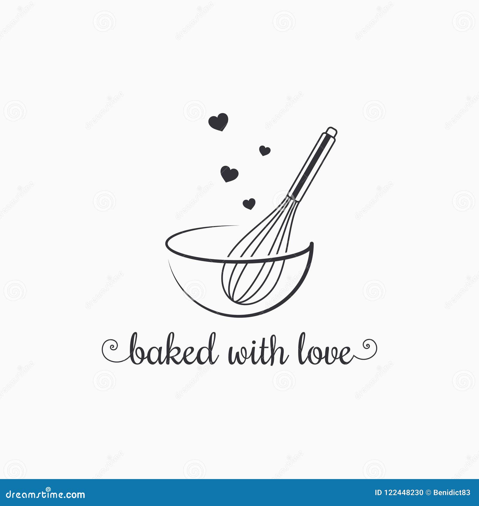 baking with wire whisk logo on white background