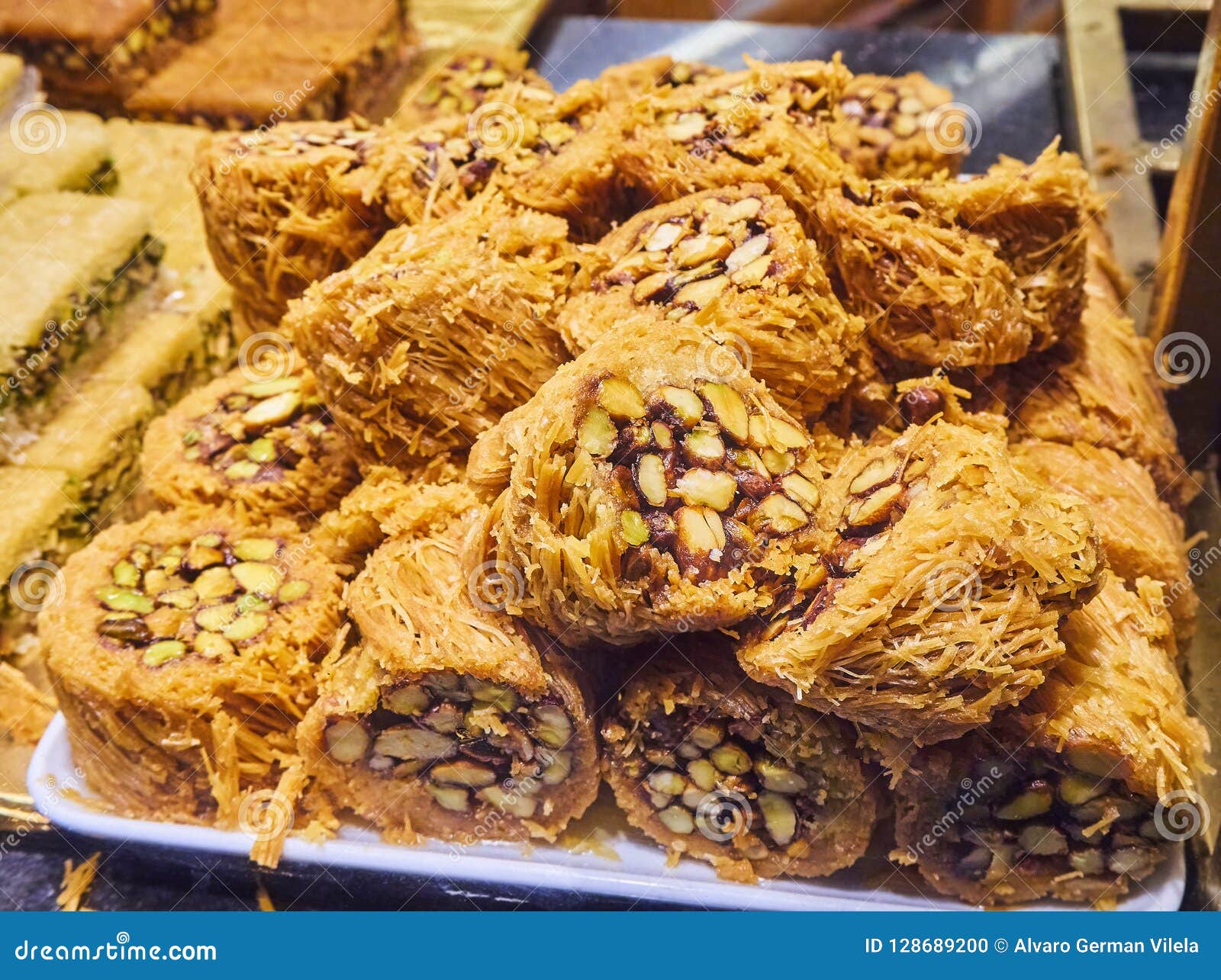 Baklava, a Traditional Arab Dessert. Stock Photo - Image of delicious ...