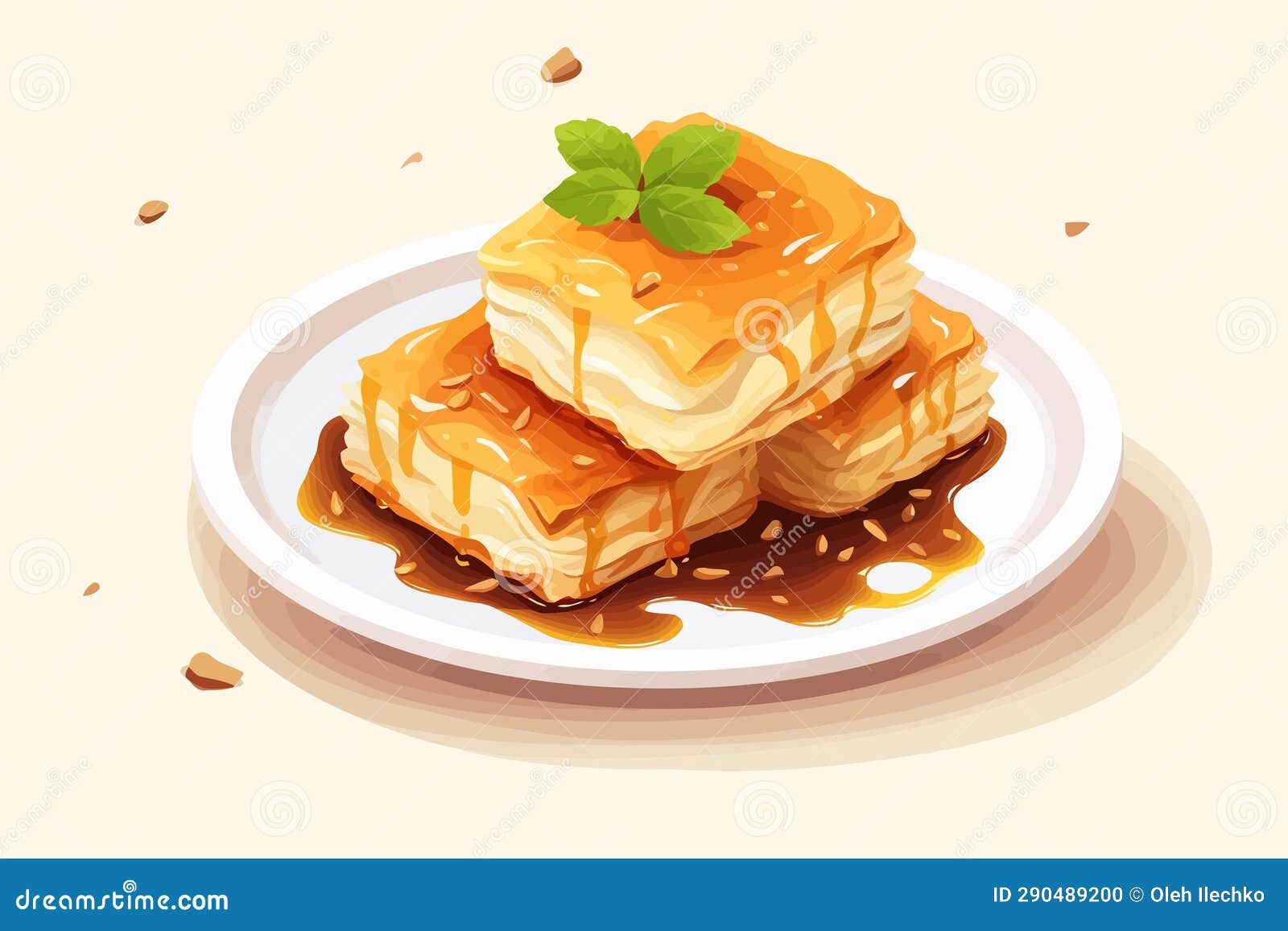 Baklava Vector Flat Minimalistic Isolated Illustration Stock Vector