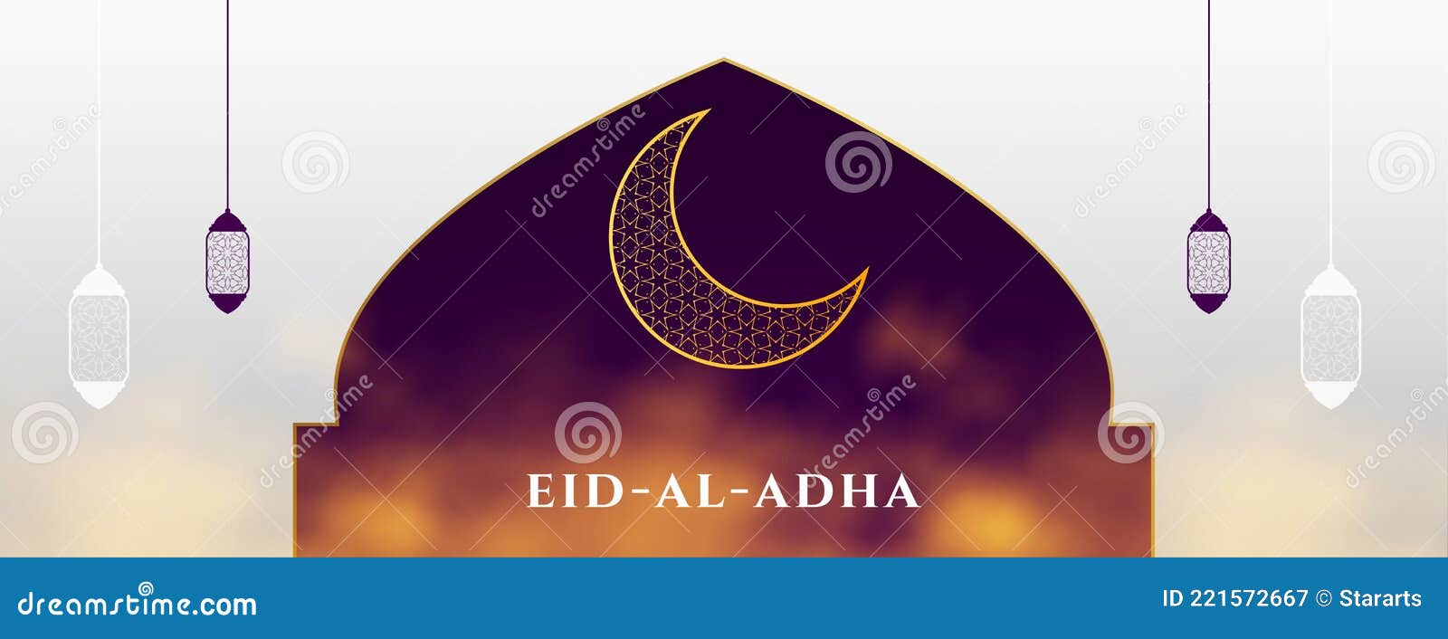 Bakra Eid Mubarak Muslim Festival Banner Stock Vector ...