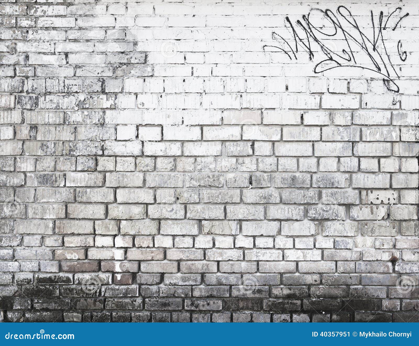 vragen bereik lezing Bakstenen Muur in Zwart-wit Stock Afbeelding - Image of cement, baksteen:  40357951