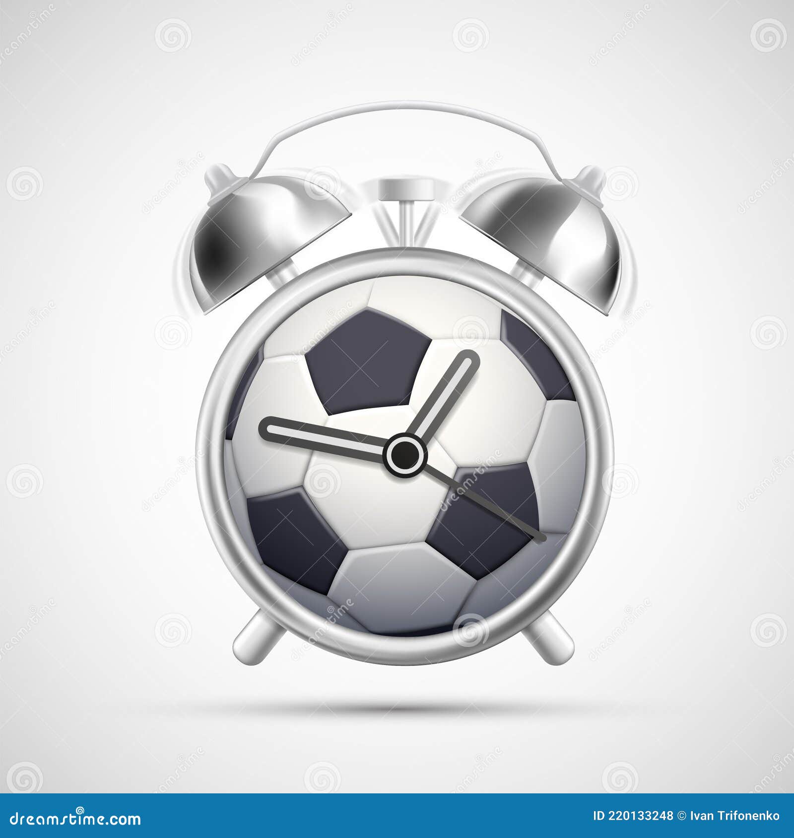 fondo Advertencia Hasta Balón De Fútbol En La Cara Del Reloj De Un Reloj Despertador Ilustración  del Vector - Ilustración de deporte, aislado: 220133248