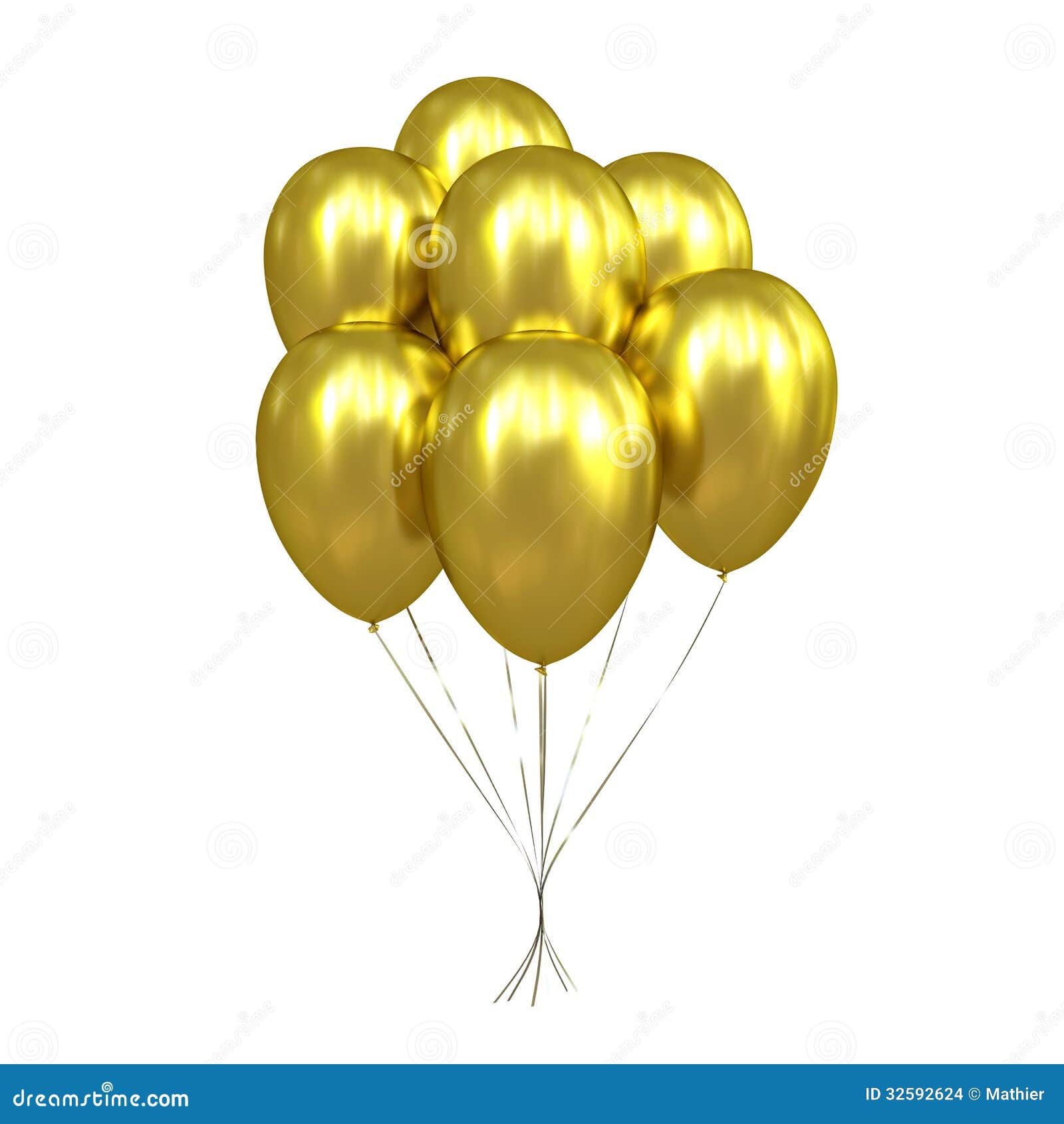 7 Baloes Dourados Foto De Stock Ilustracao De Dourados 32592624