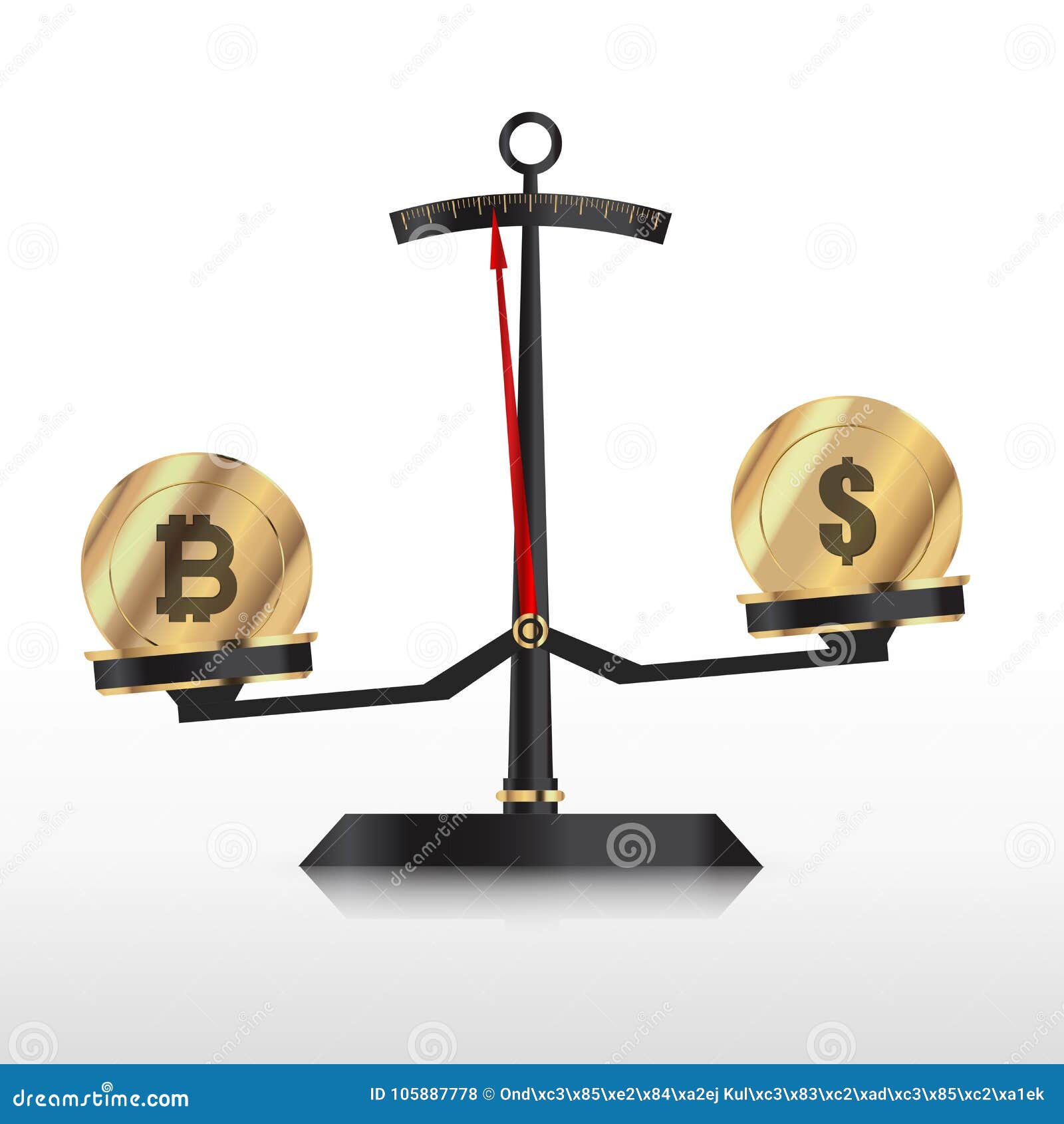 Balance with Bitcoin and Dollar. Luxury Weight Stock Vector - Illustration  of comparison, balance: 105887778