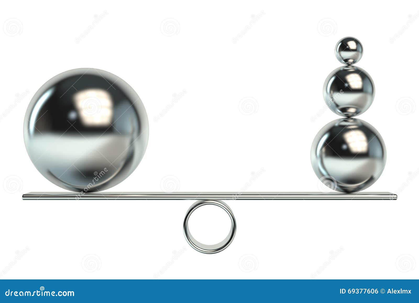 Balance Concept with Balls, 3D Rendering Stock Illustration ...