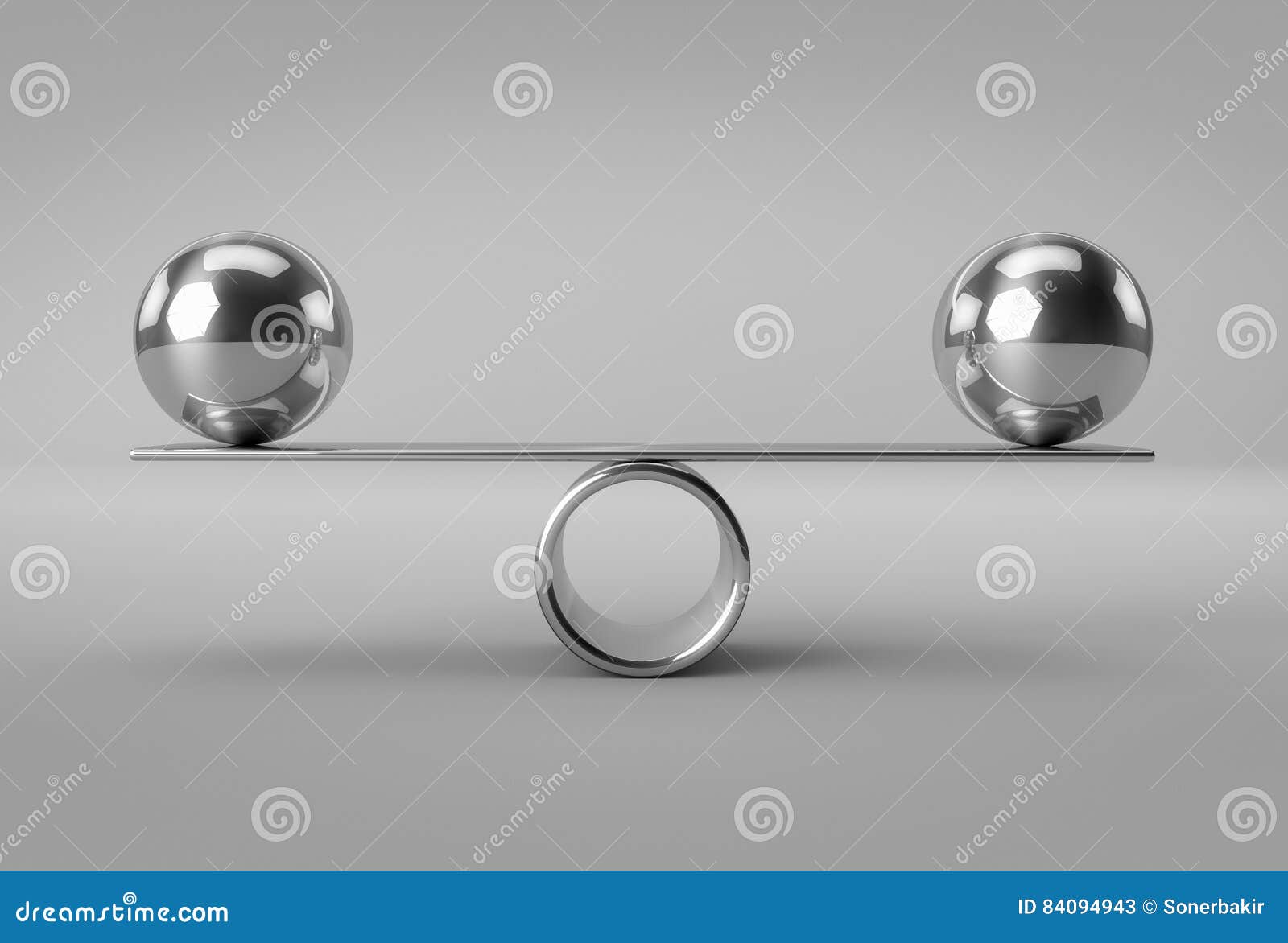 Balance Concept with Chrome Balls Stock Illustration - Illustration of ...