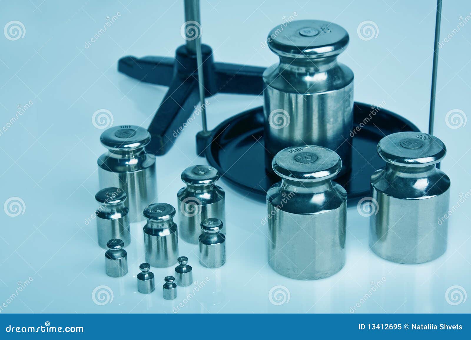 Balance scale weights stock image. Image of instrument - 13412695
