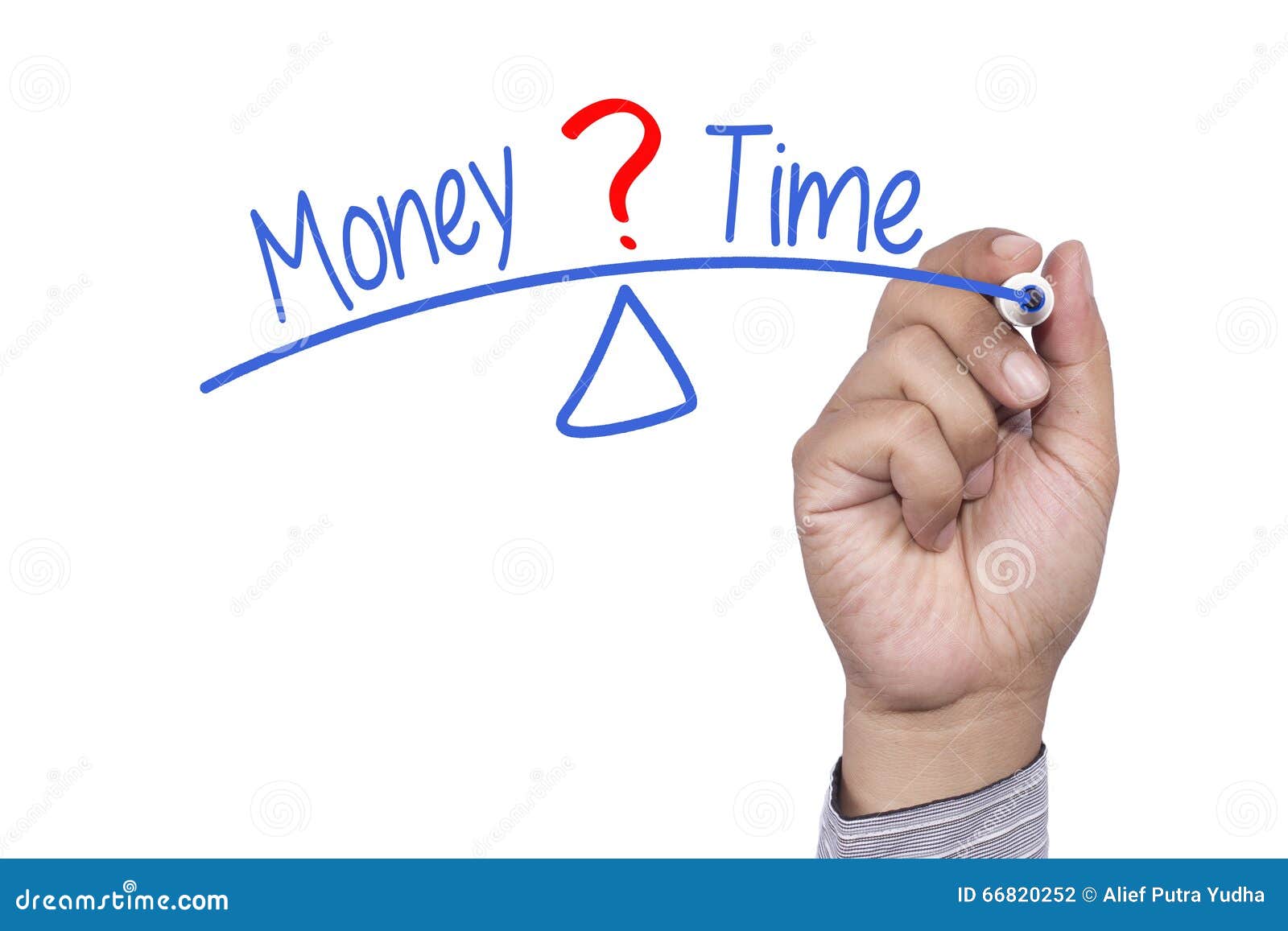 Balance between Time and Money Stock Photo - Image of isolated ...