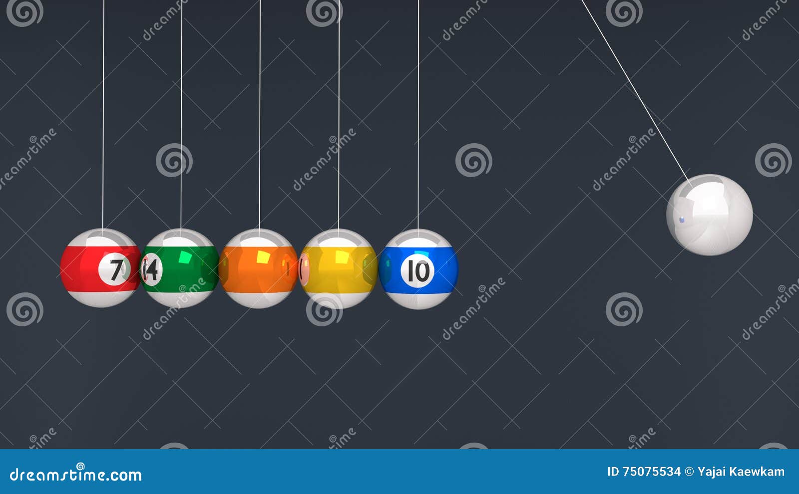 Balancing billiard balls stock illustration. Illustration of newton