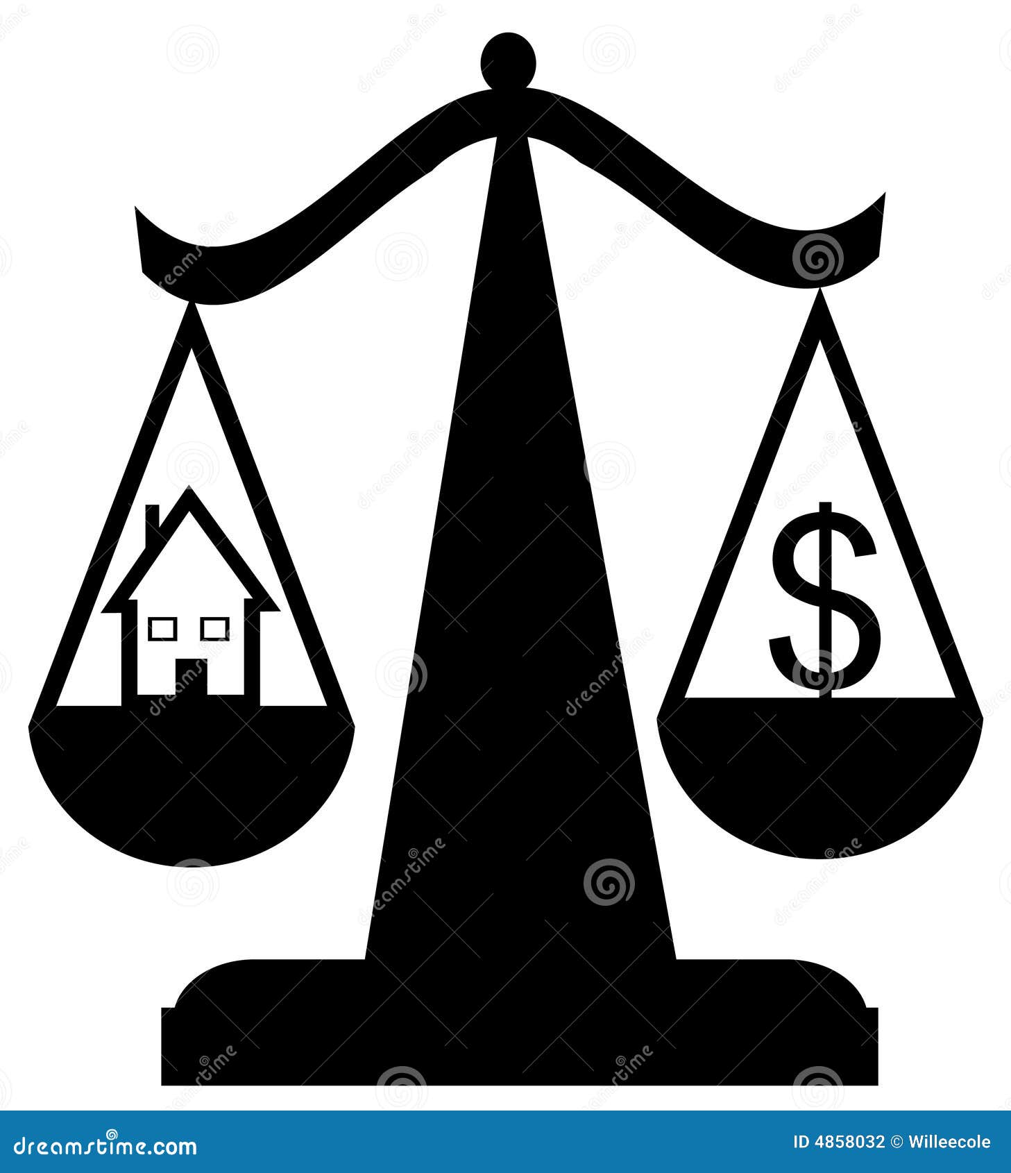 Balancing cost of housing stock vector. Illustration of dollar 4858032