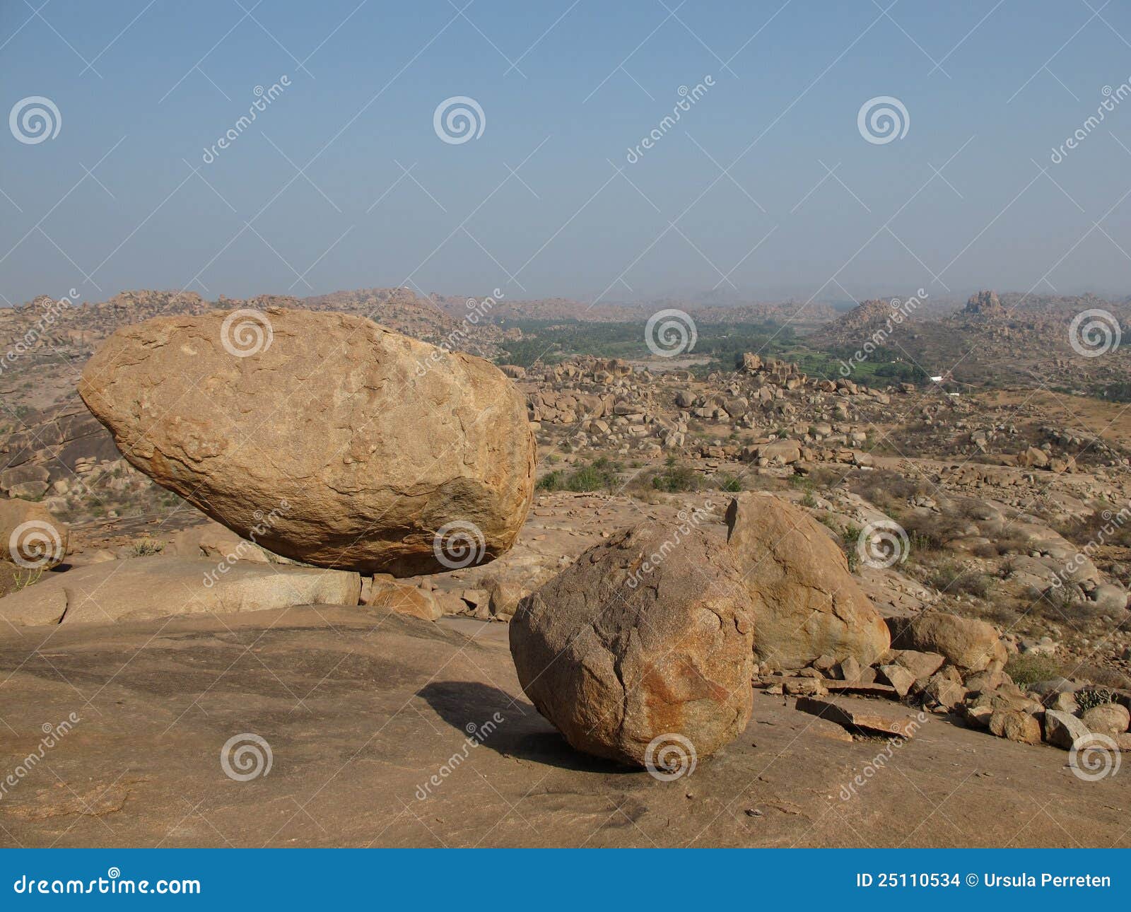 Balancing Granite Boulder, Karnataka, India Stock Photo Image of