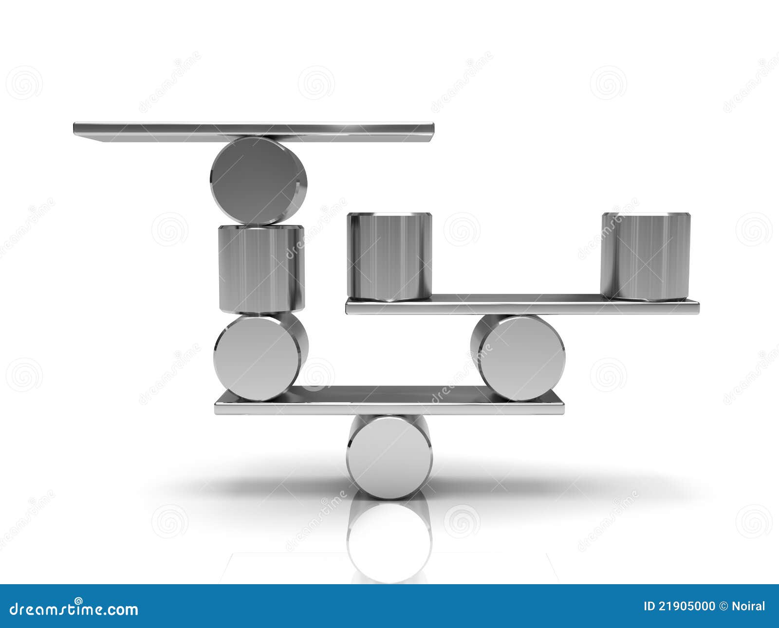 Balancing steel cylinders stock illustration. Illustration of balance