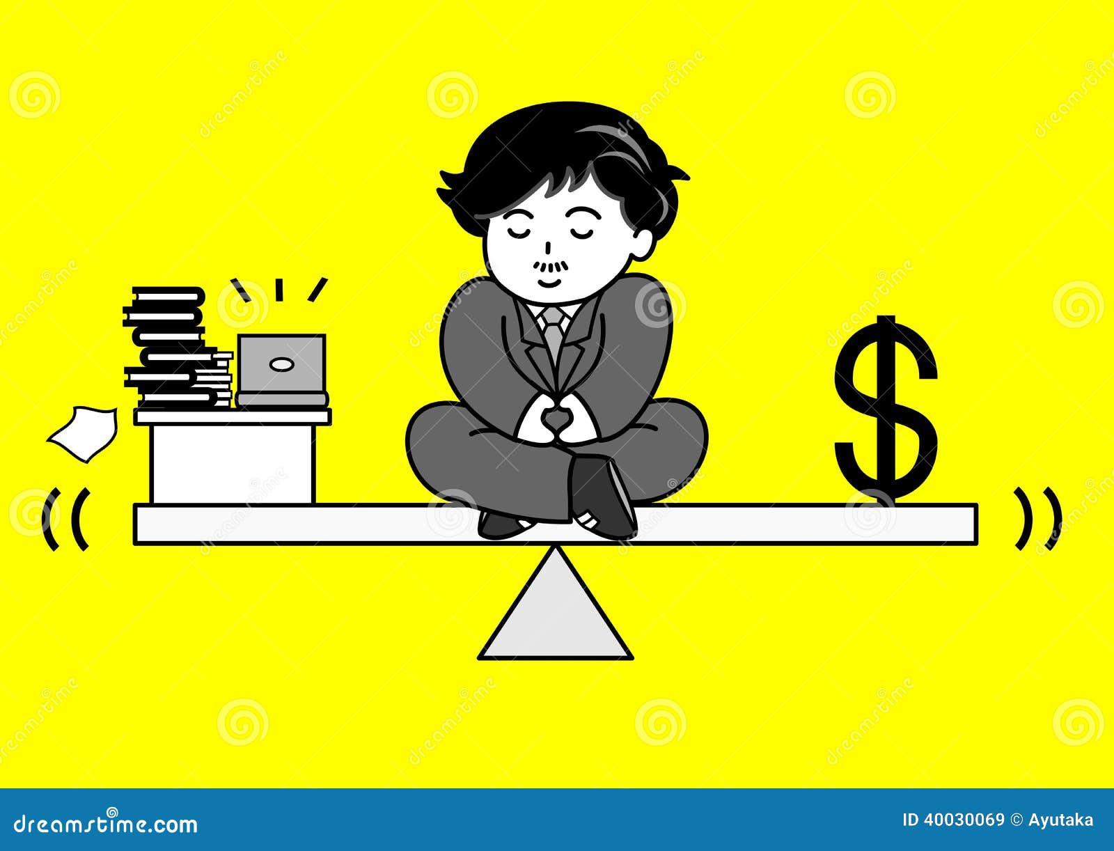 Balanza Del Dinero Del Trabajo Ilustración del Vector Ilustración de