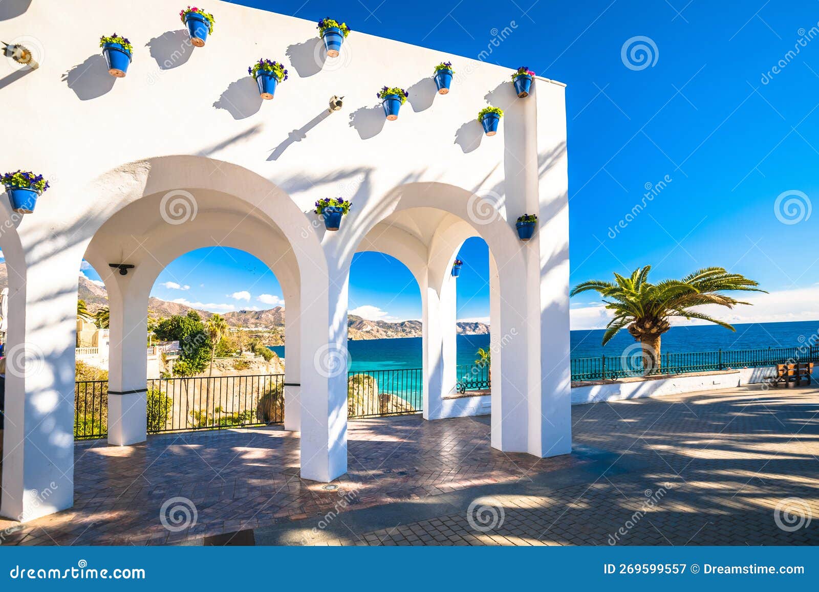 balcon de europa in nerja waterfront and architecture view