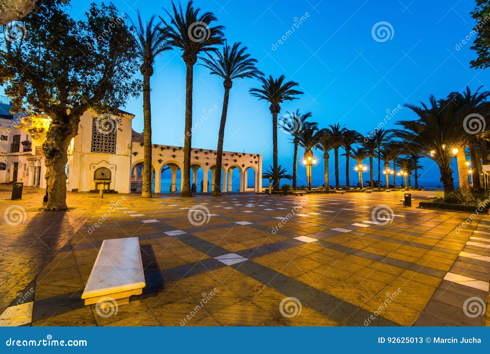 balcon de europa viewpoint in nerja, malaga,spain