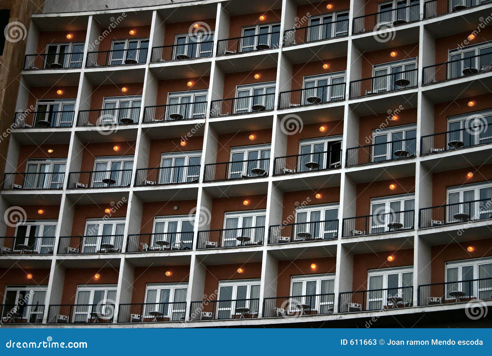 Balconies of a hotel stock image. Image of curved, hotel 611663