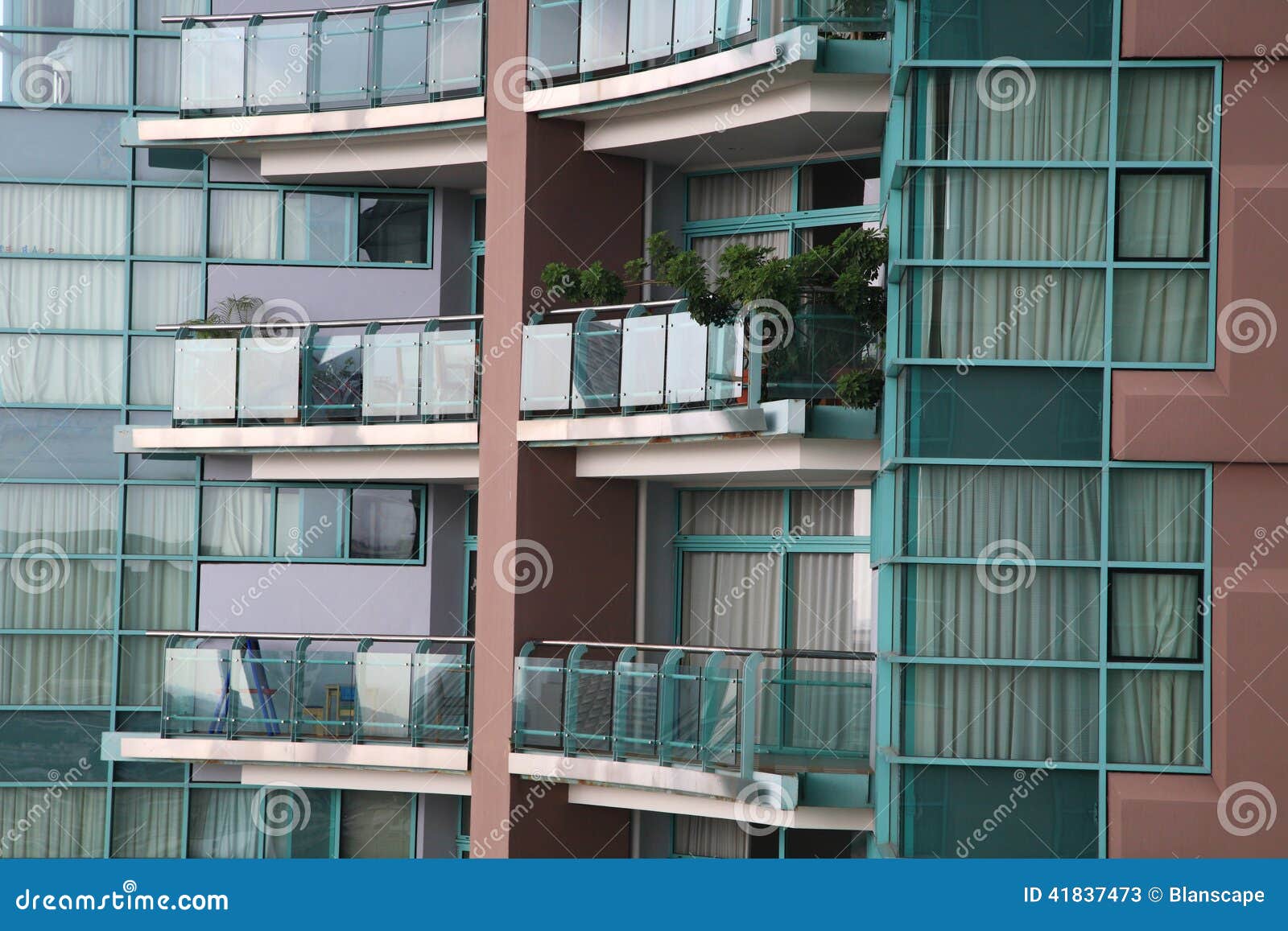 Balconies of Luxury Condominium Stock Image Image of balcony, deck