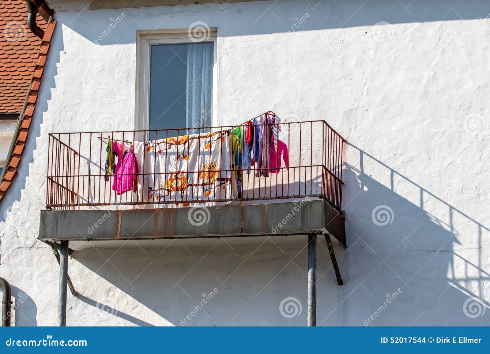 Balcony - Clothes Drying Rack Editorial Stock Image - Image of