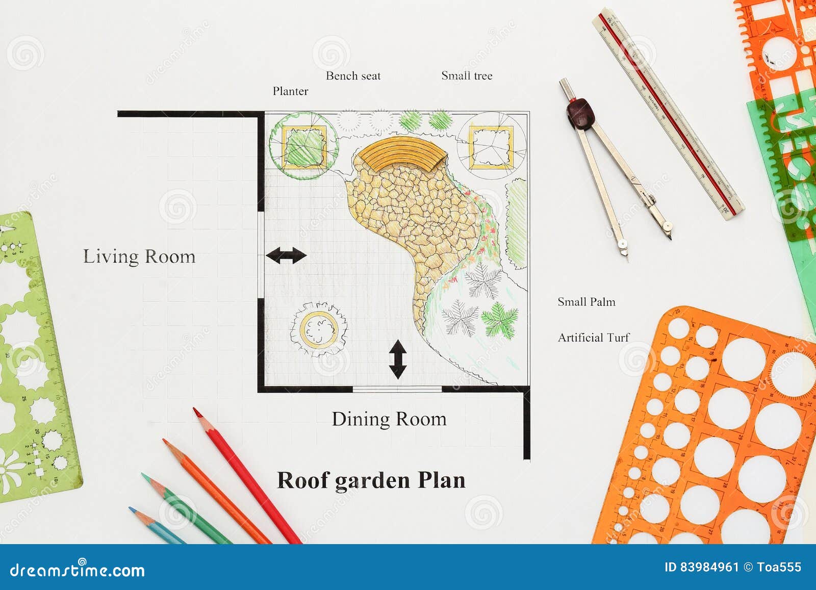 Balcony Garden Home Design stock image. Image of architect 83984961