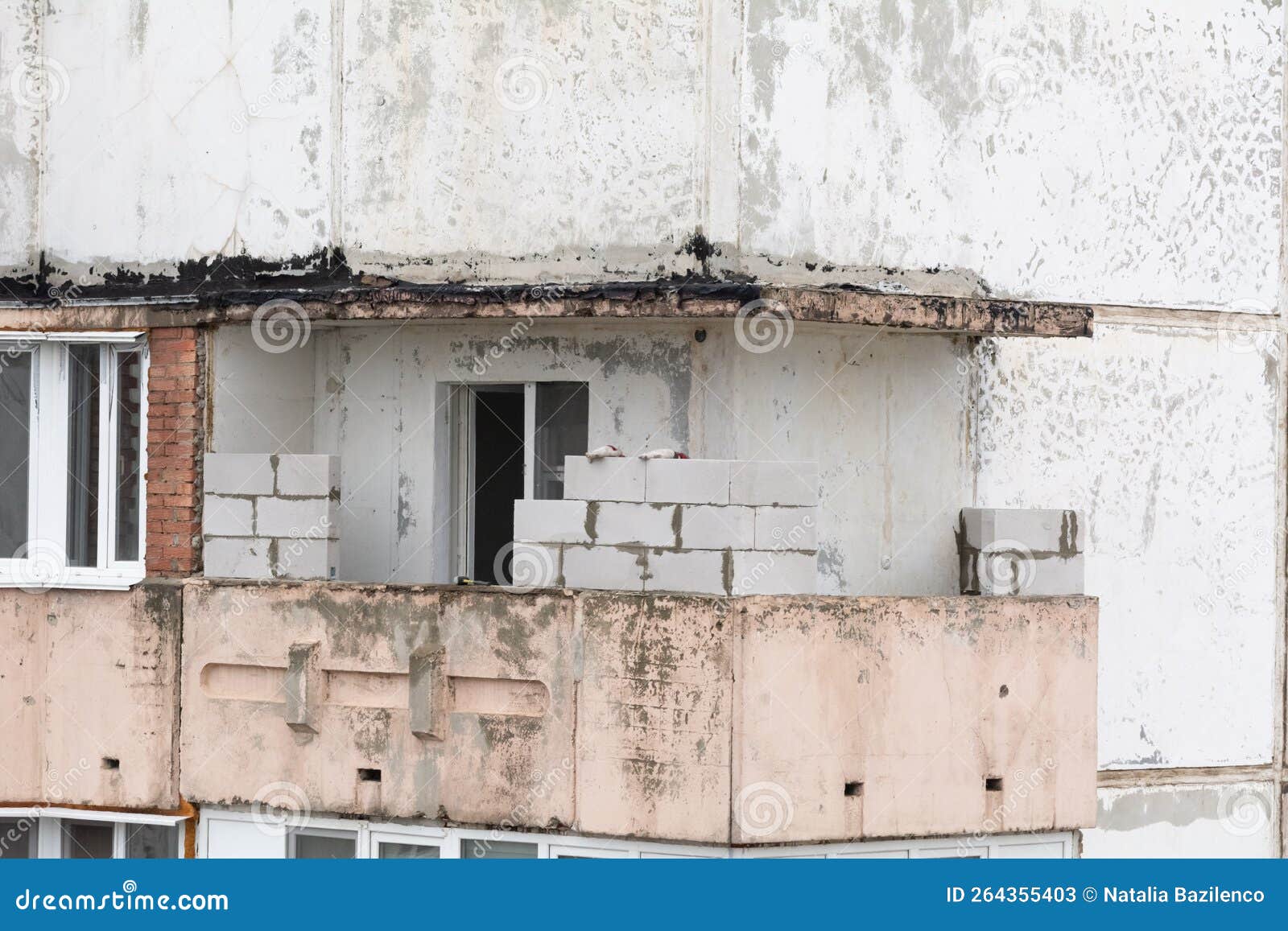 Balcony Insulation. Balcony Repair. Balcony Construction Stock Image