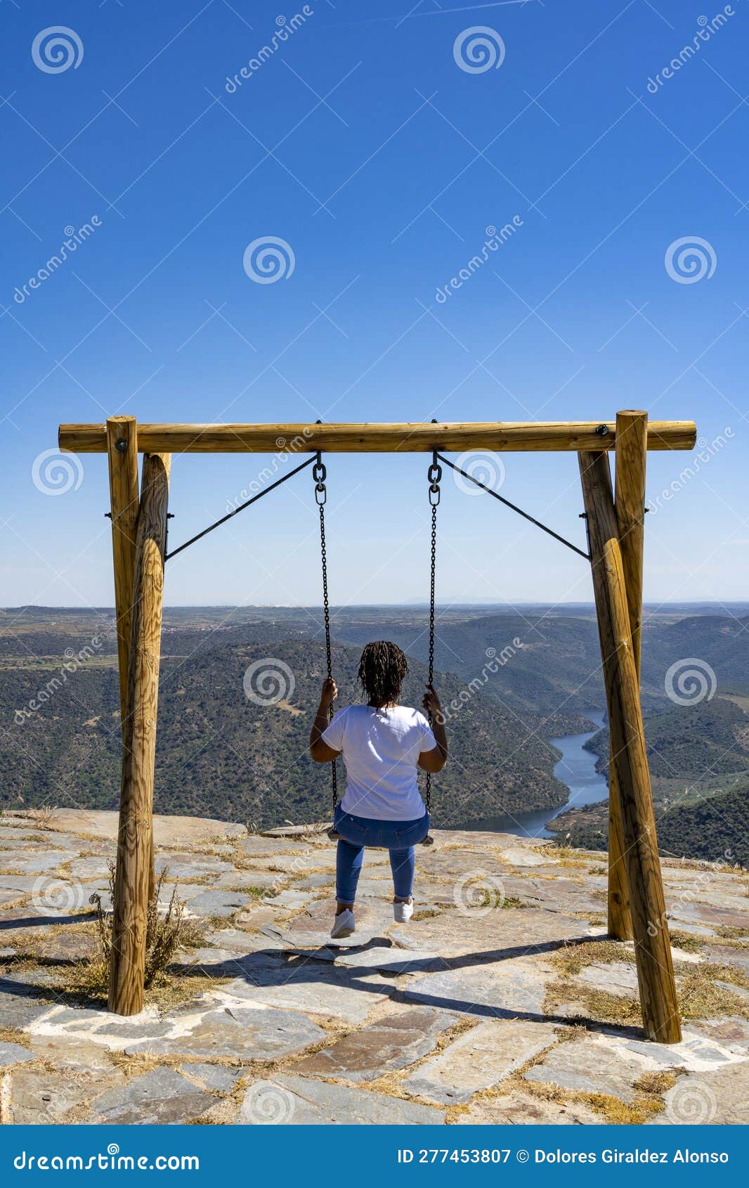 balcony at the viewpoint. sunny spring day