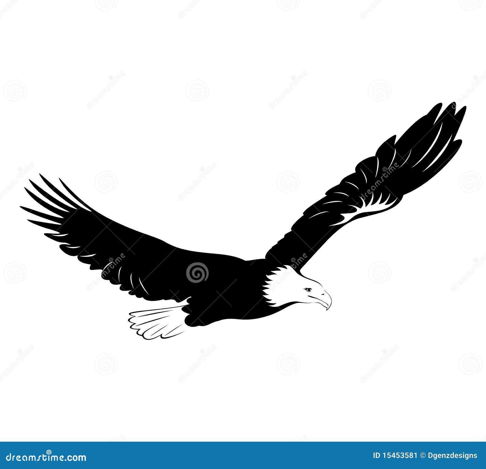 soaring eagle clipart black and white - photo #7