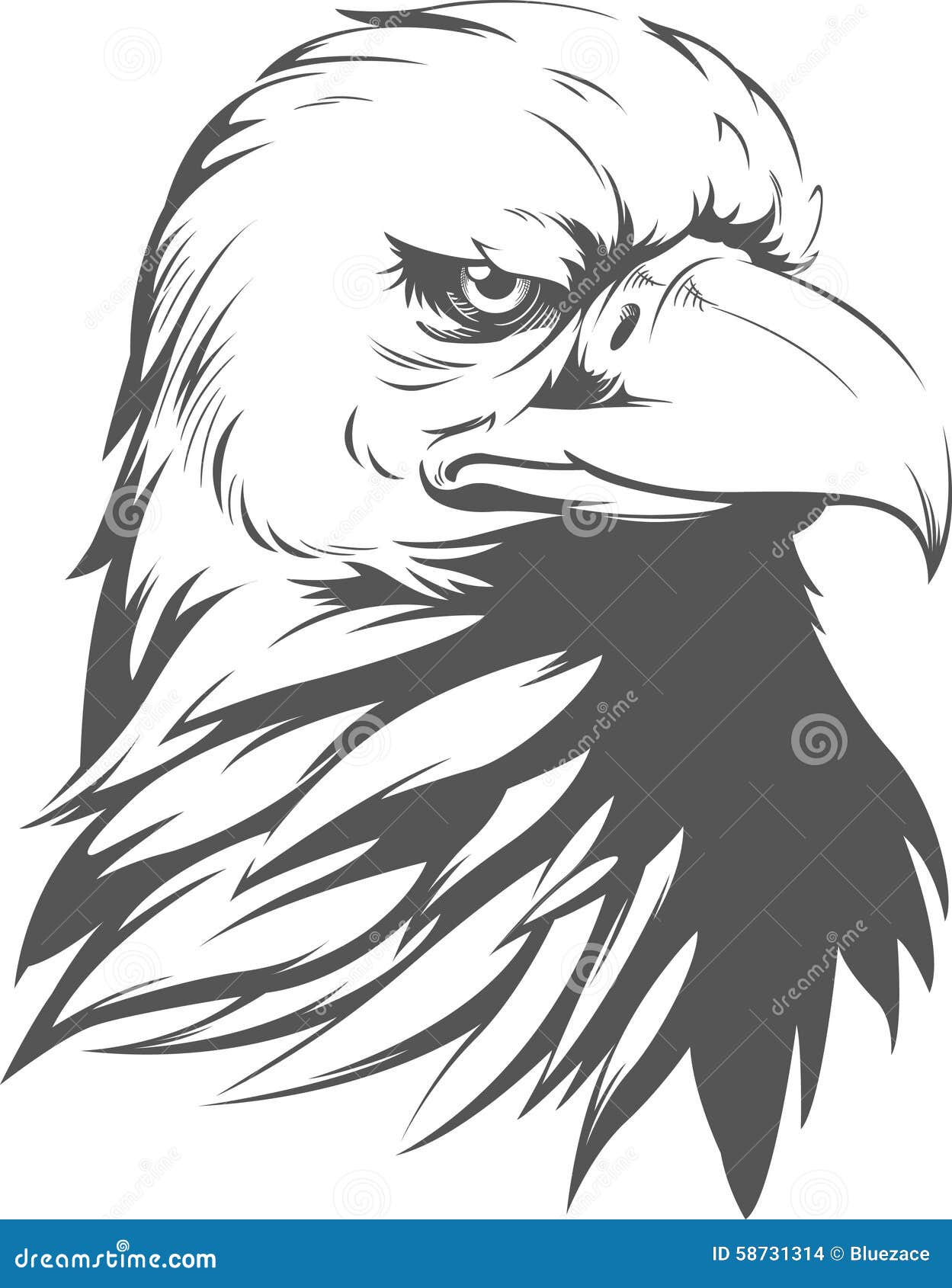 Bald Eagle Silhouette. A vector image of an eagle silhouette vector. This vector is very good for design that needs bald eagle head vector element or design.