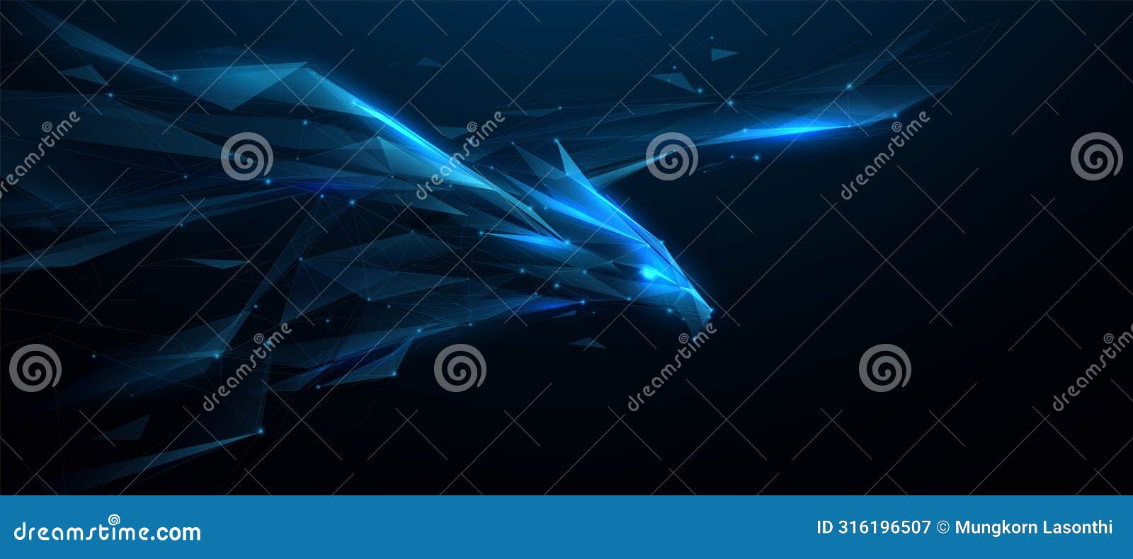 bald eagle swoop attack. animal wildlife. futuristic digital technology. low polygonal, wireframe, linear and mesh 