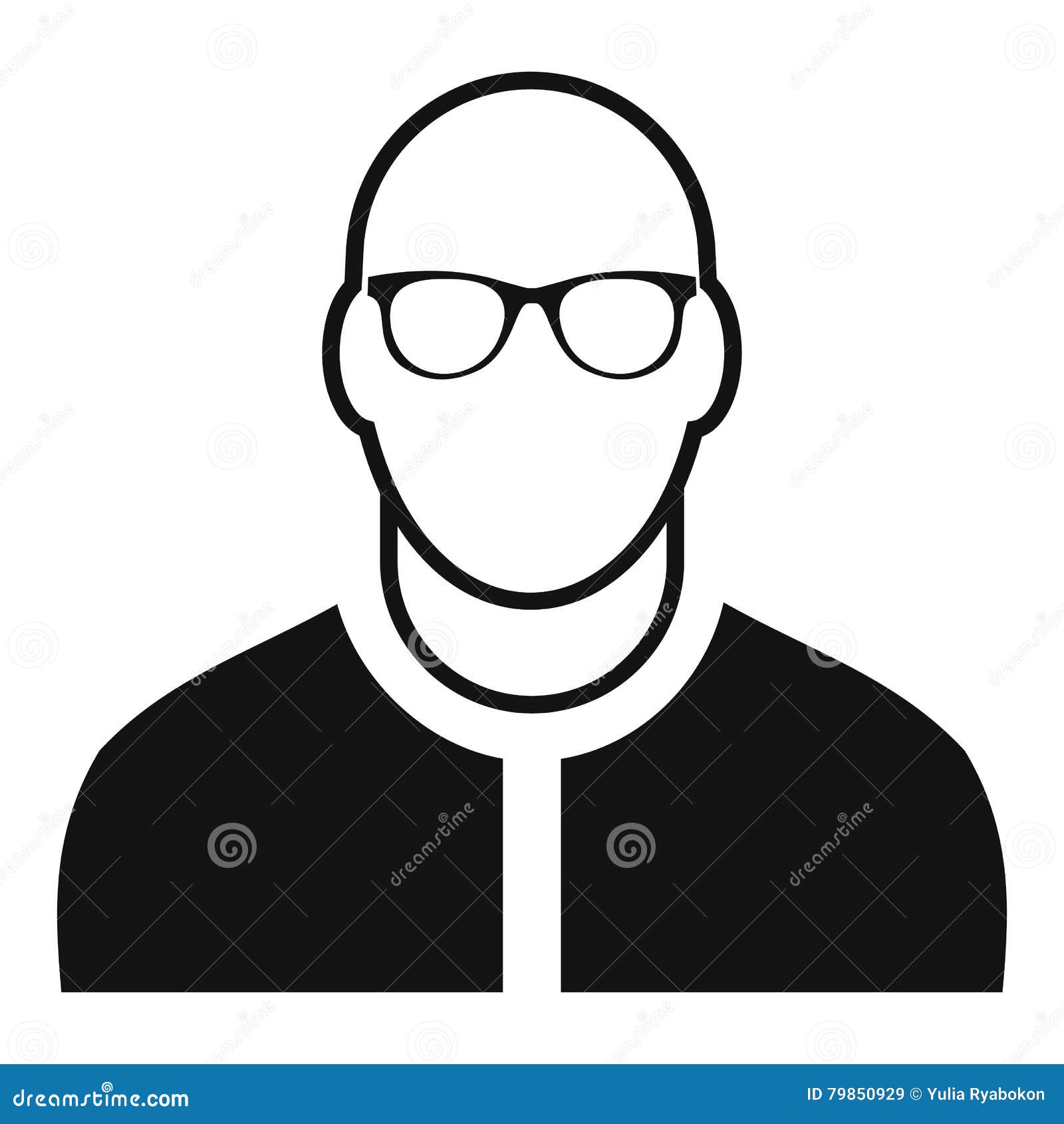 Bald Man Avatar Simple Icon Stock Vector  Illustration of office people  79850929