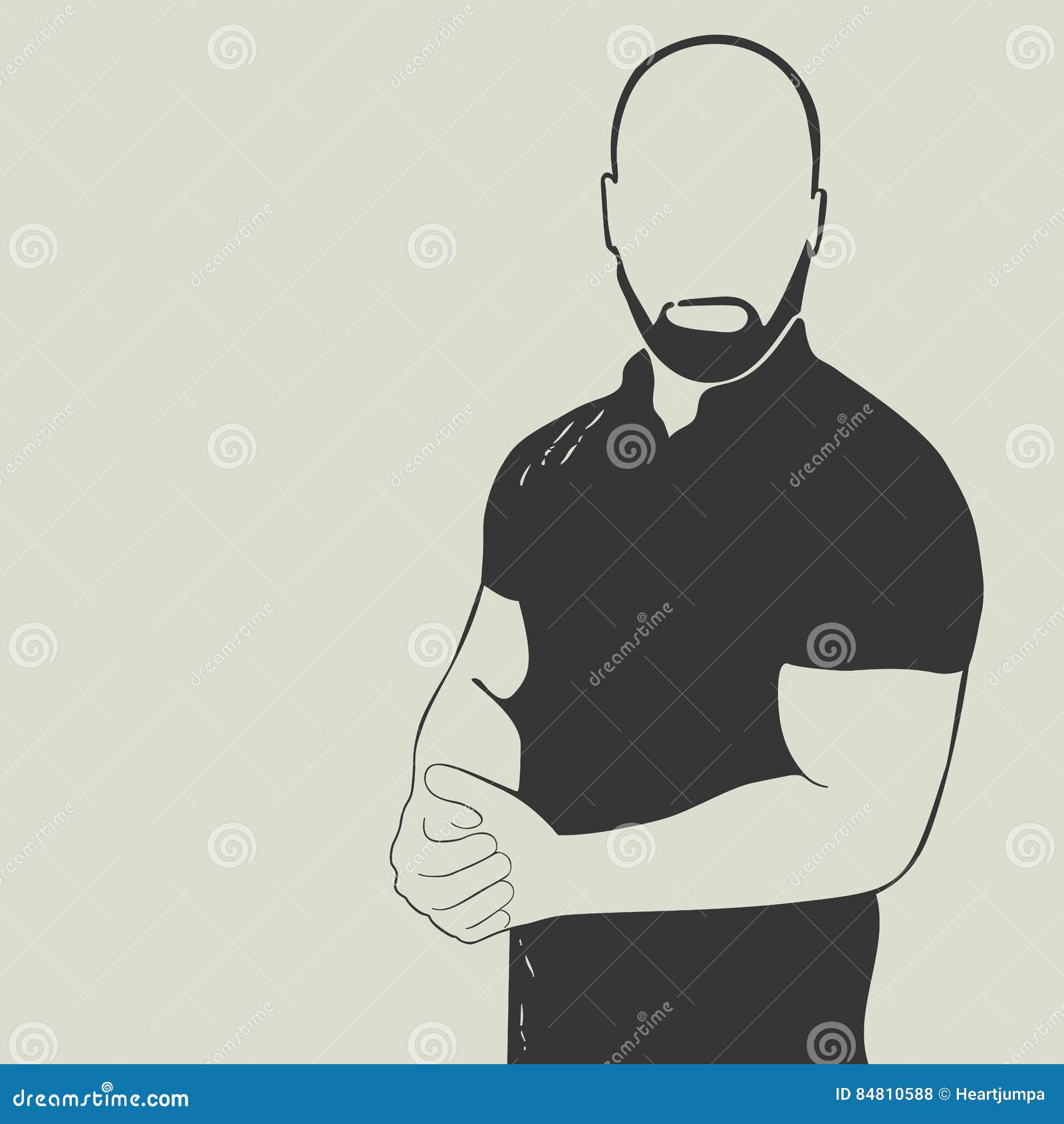 Bald Man With A Beard Wearing A Polo Shirt Stock Vector - Illustration of s...