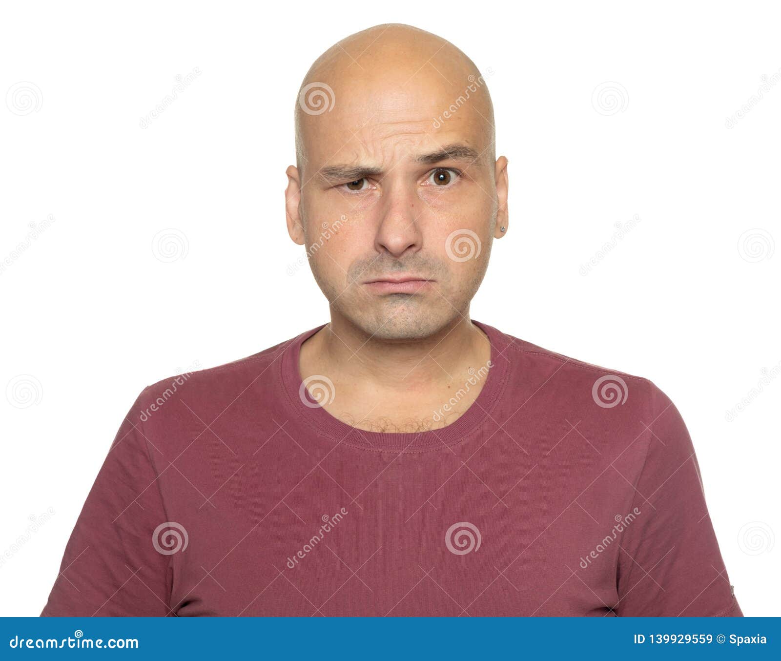 Bald Man Raised His Eyebrow Stock Image Image of eyebrow, suspicious