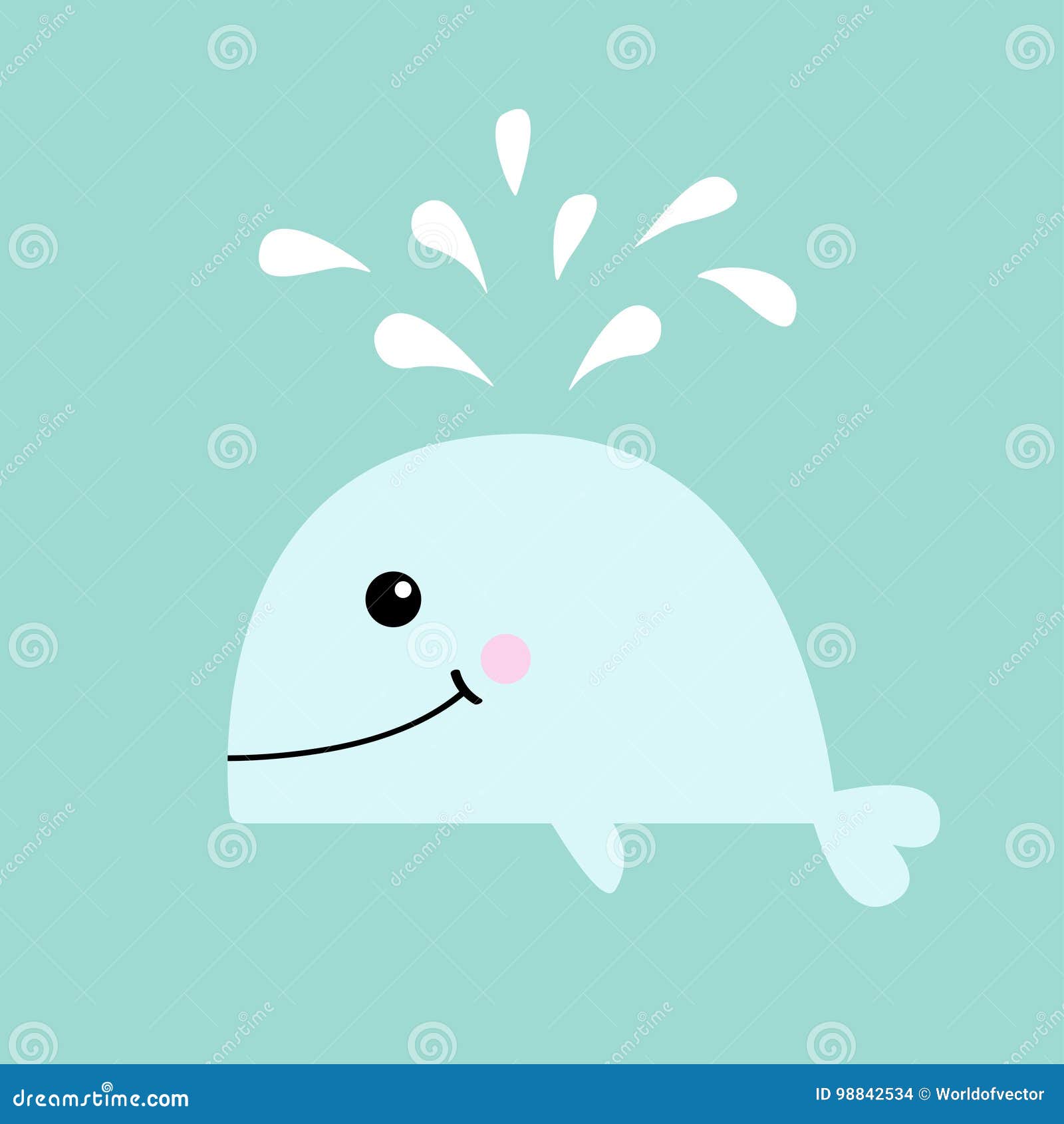 Baleine Blanche Avec La Fontaine D Eau La Vie D Ocean De Mer Personnage De Dessin Anime Mignon Avec Des Yeux Queue Aileron Visa Illustration De Vecteur Illustration Du Anime Dessin 98842534