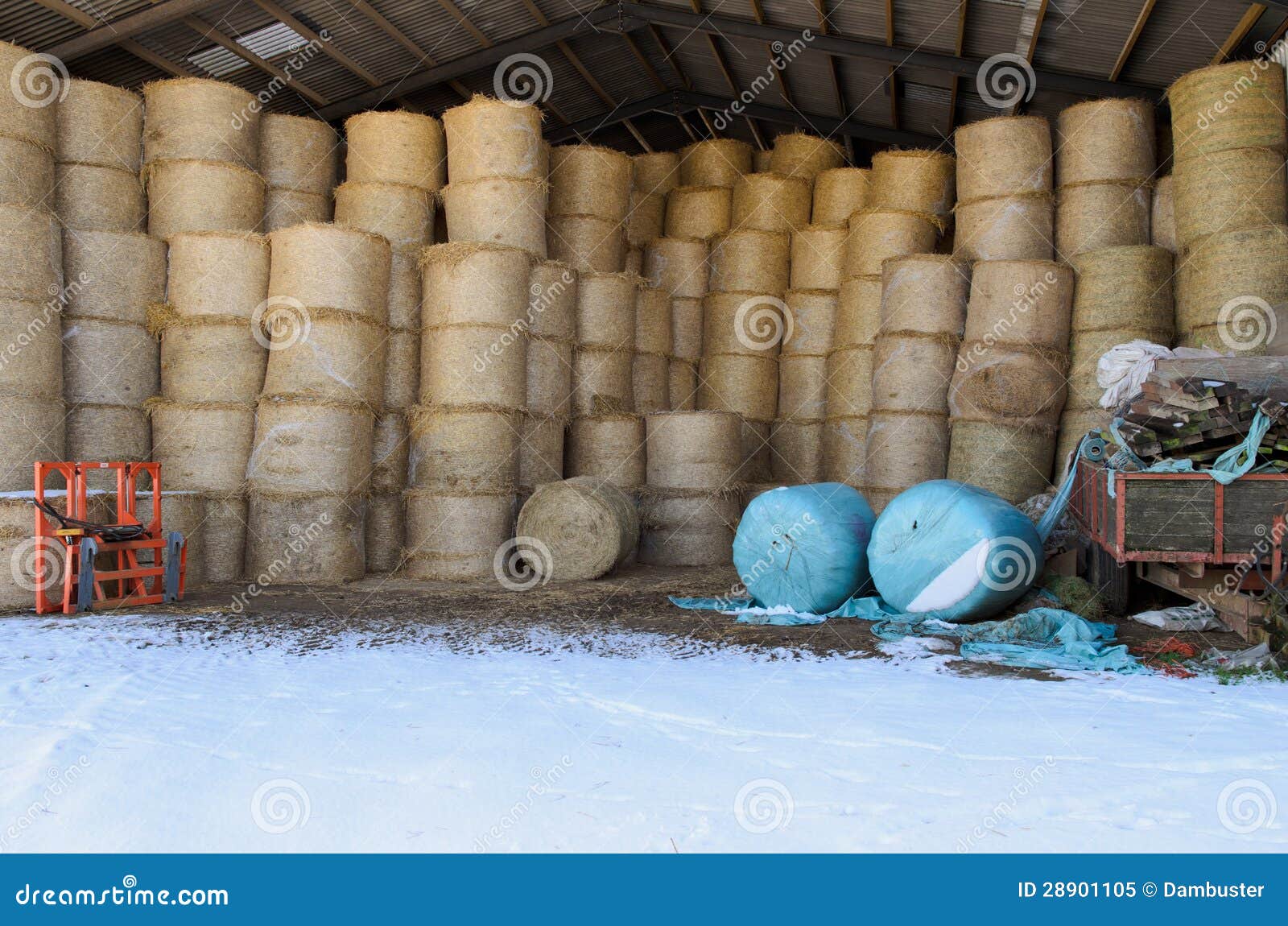Bales of Hay Stored for Winter Stock Image Image of cold, weather