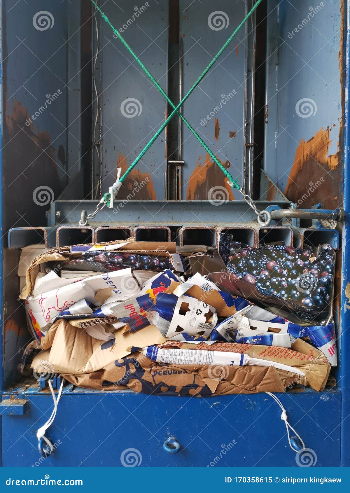 Bales of Pressed Cardboard Boxes. Cardboard for Further Processing and Reuse of Raw Materials
