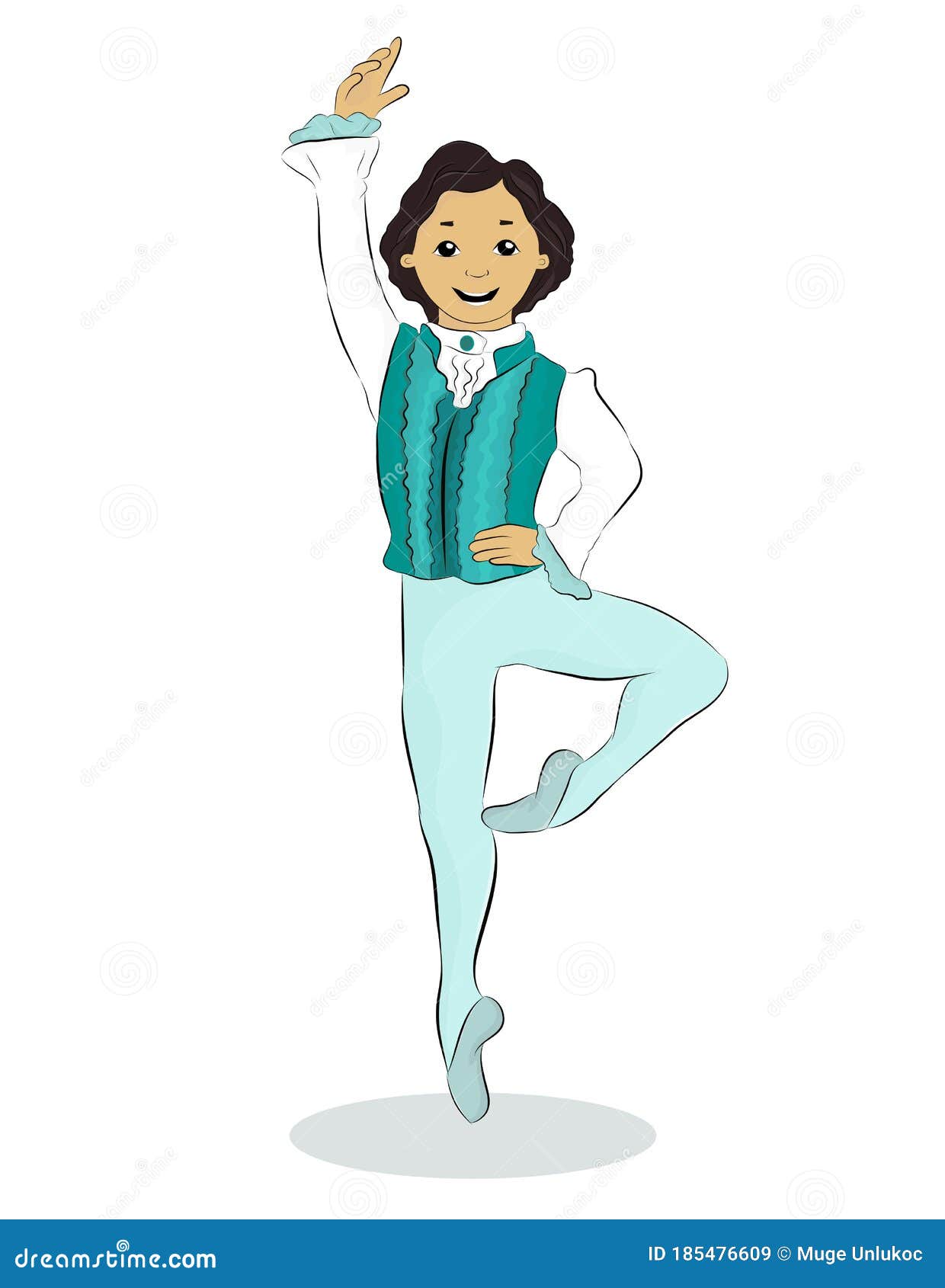 Vector Illustration of a Male Ballet Dancer in Passe Position Stock Vector  - Illustration of male, dancing: 185476609