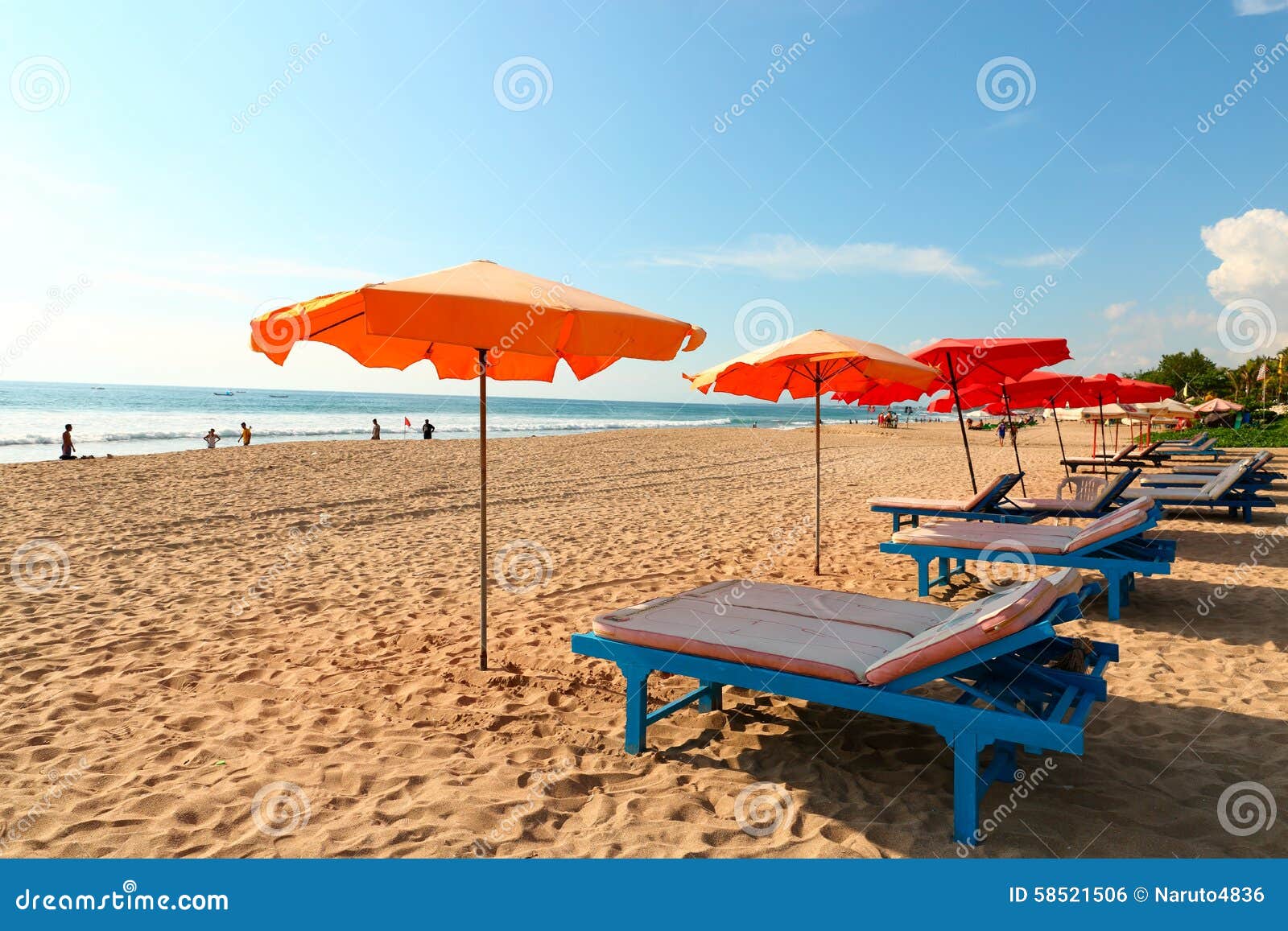 Bali beach editorial photo. Image of chaise, ocean, awning 58521506