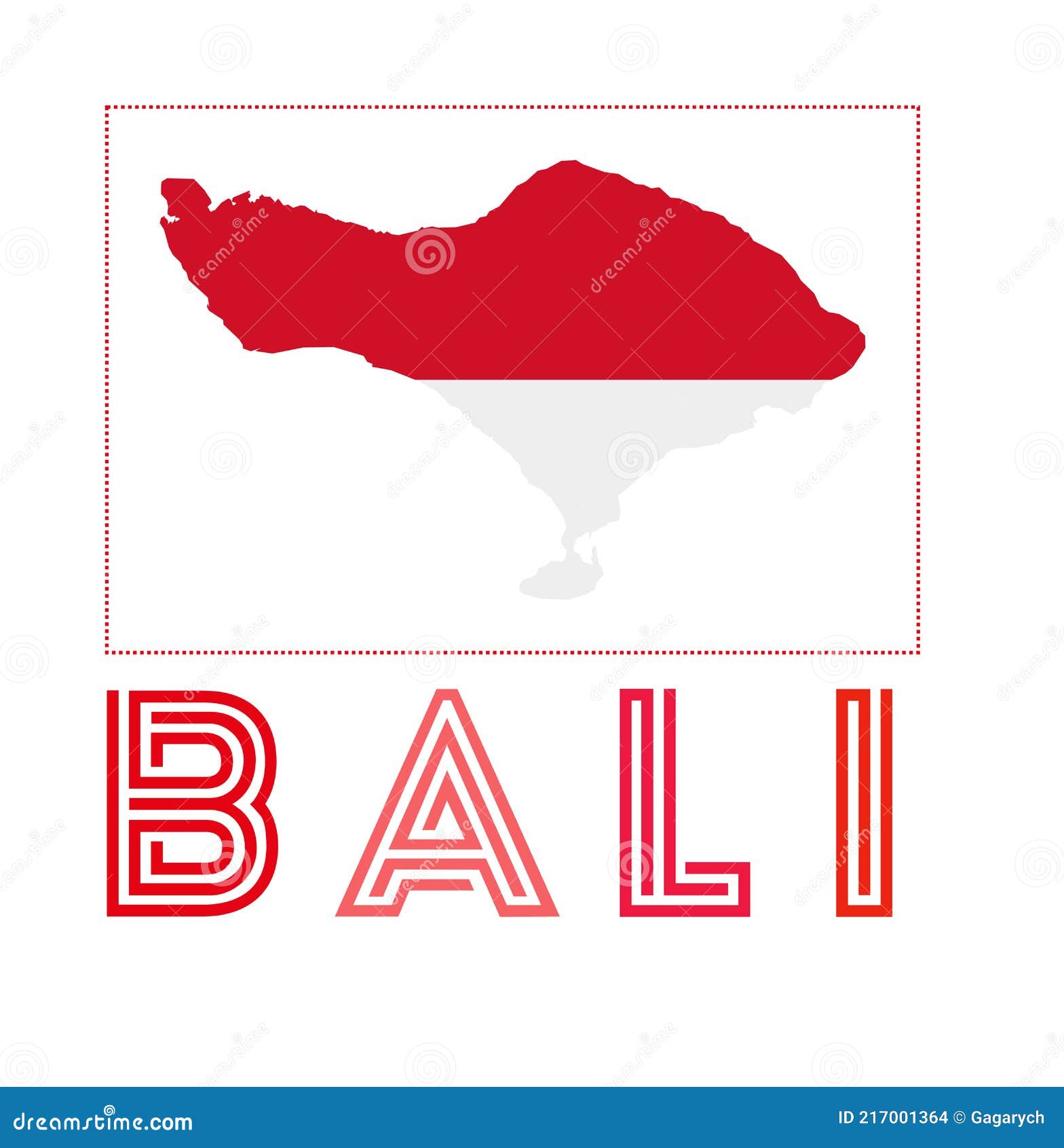 Bali Logo. Map of Bali with Island Name and Flag Stock Vector - Illustration of indonesian 