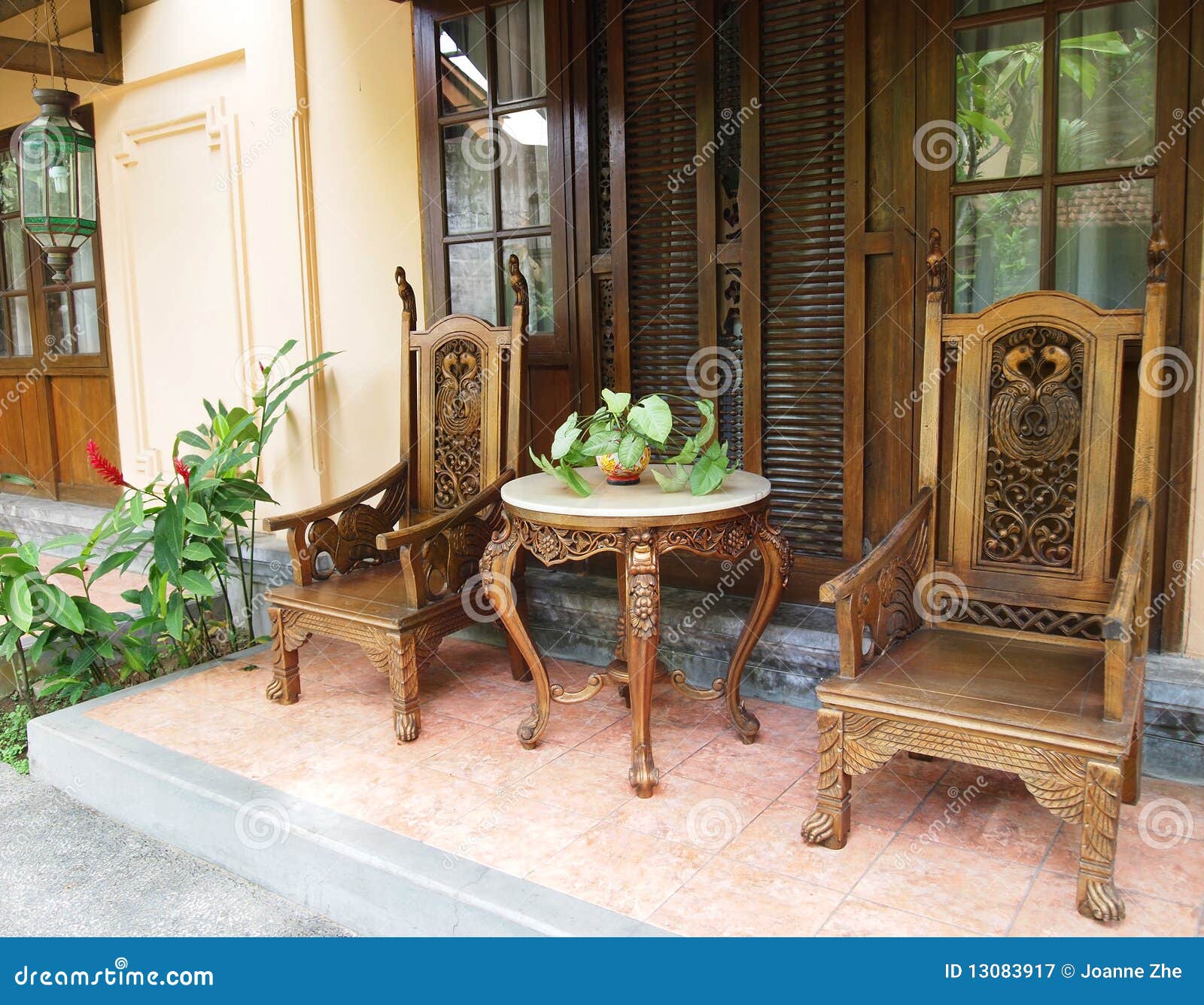 Balinese Furniture On Patio Royalty Free Stock Photography ...