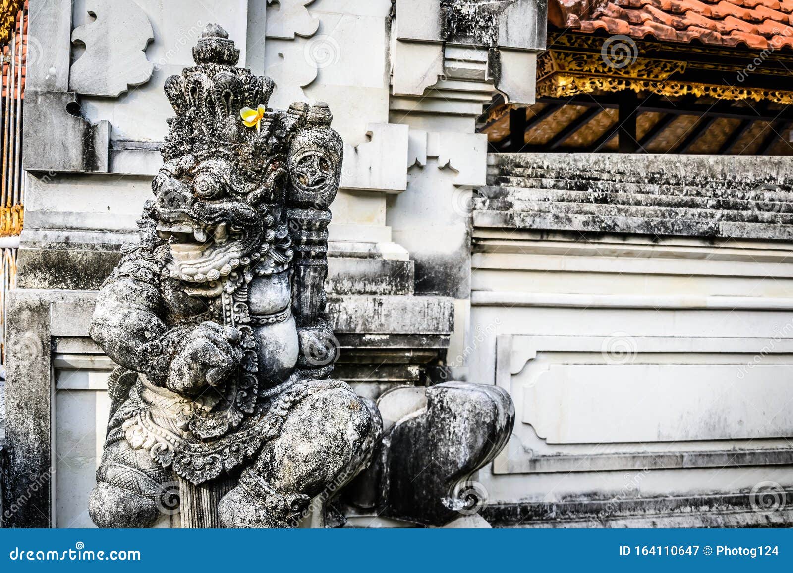 Balinese Sculpture and Statues in a Balinese Garden in Bali Stock Image