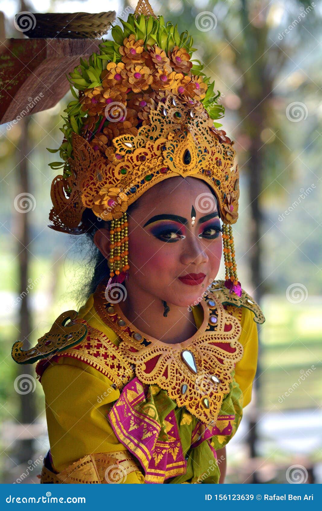 Balinese Woman Dancing Tari  Pendet Dance In Bali  Indonesia 
