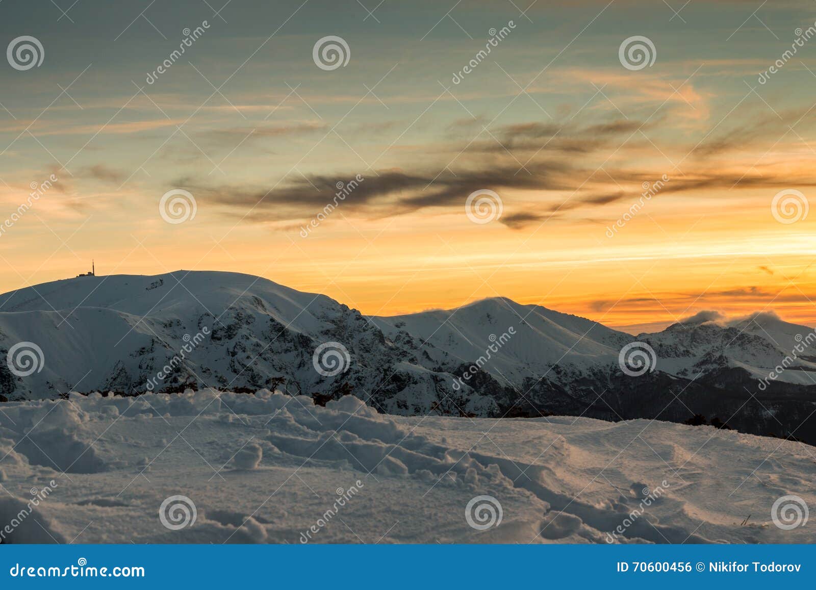 balkan mountains sunset