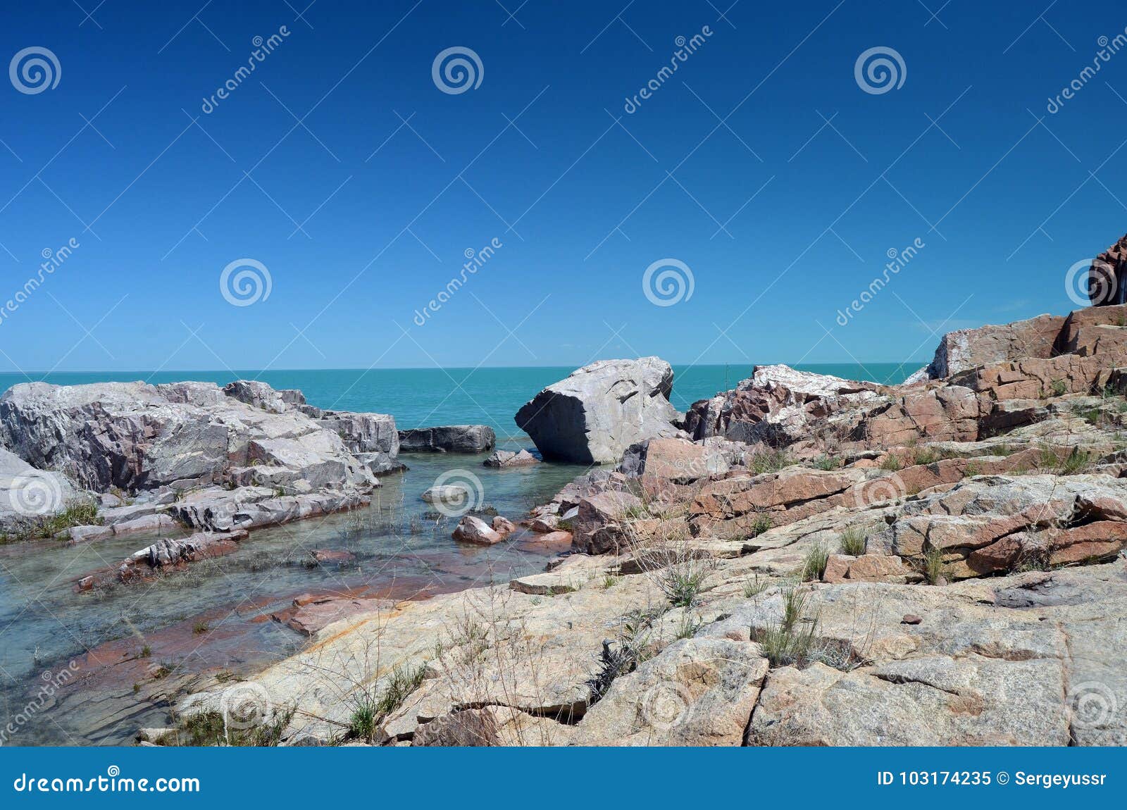 balkhash lake, central kazakhstan.